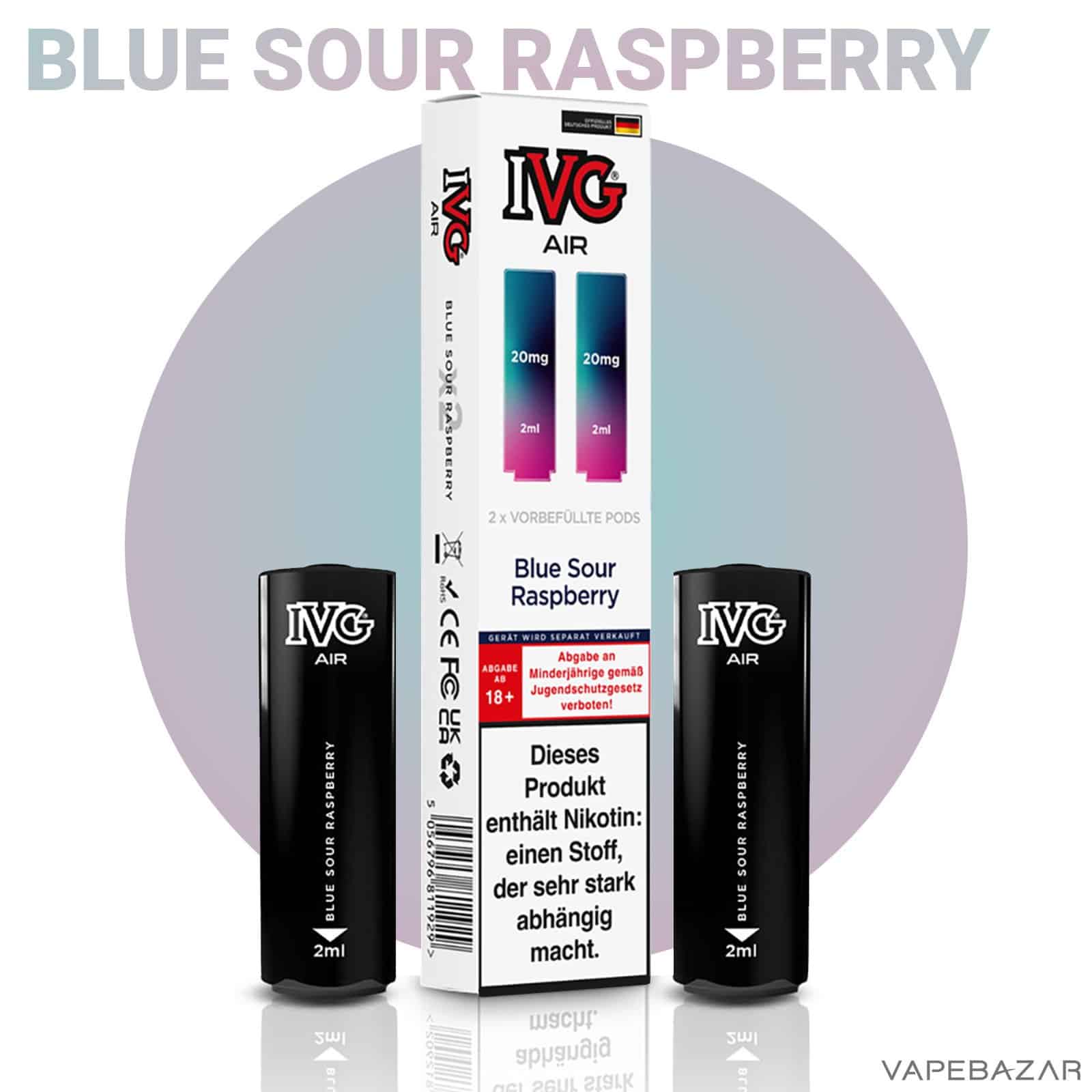 IVG Air Pods Blue Sour Raspberry 2 | Vapebazar Ivg Air Pods Blue Sour Raspberry