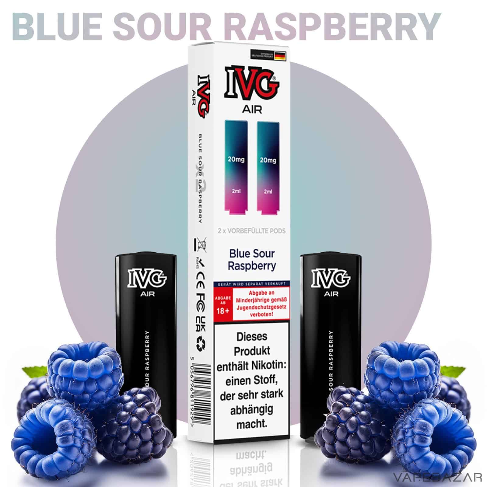IVG Air Pods Blue Sour Raspberry | Vapebazar Ivg Air Pods Blue Sour Raspberry