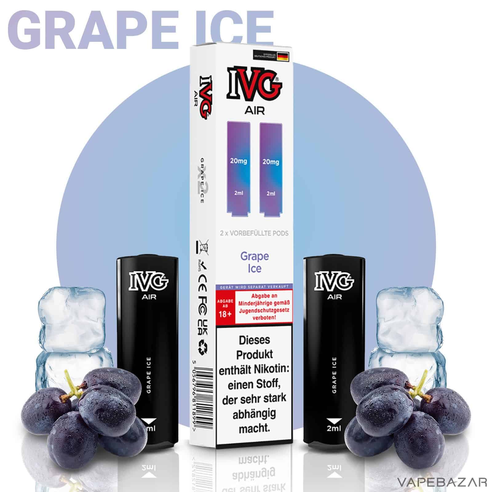 IVG Air Pods Grape Ice | Vapebazar Ivg Air Pods Grape Ice
