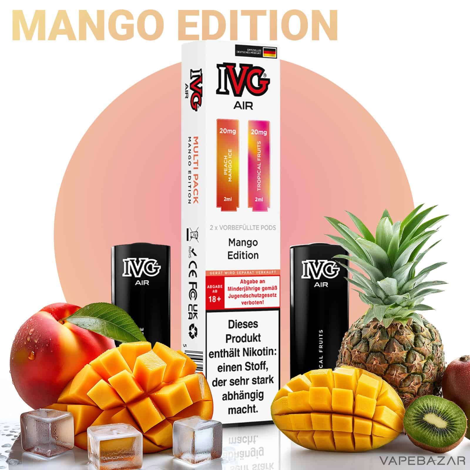IVG Air Pods Mango Edition Multiflavorpack | Vapebazar Ivg Air Pods Mango Edition Multiflavorpack