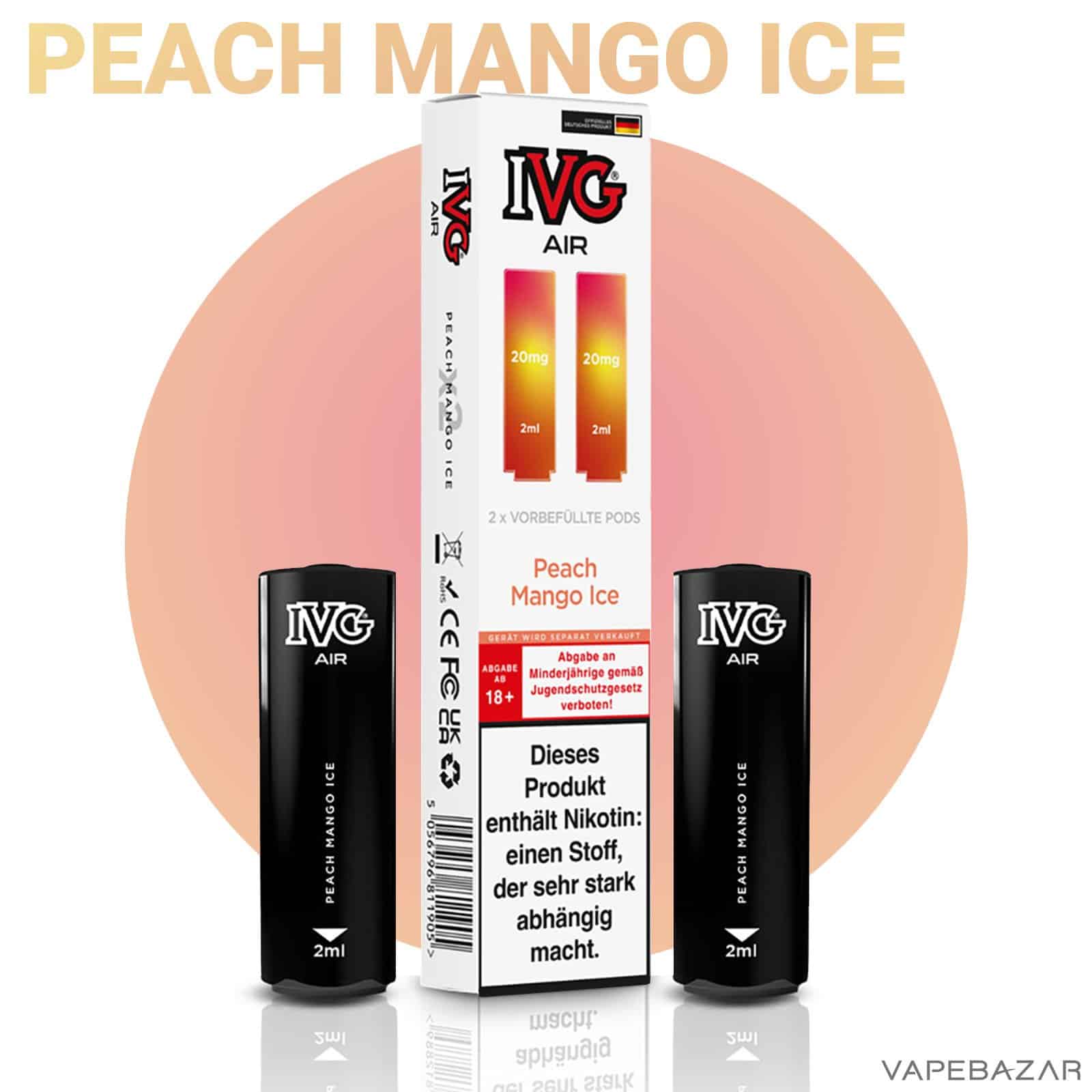IVG Air Pods Peach Mango Ice 2 | Vapebazar Ivg Air Pods Peach Mango Ice