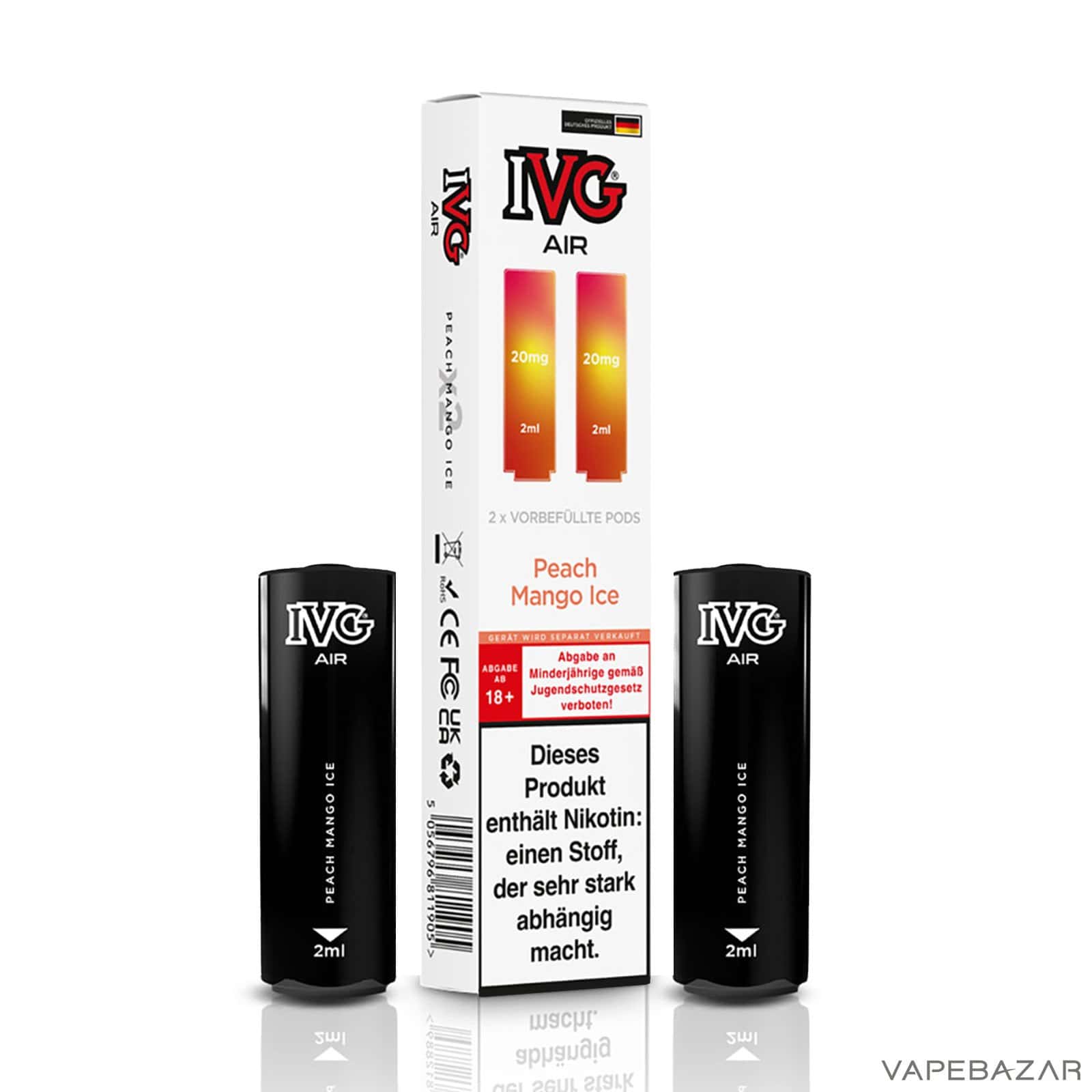IVG Air Pods Peach Mango Ice 3 | Vapebazar Ivg Air Pods Peach Mango Ice