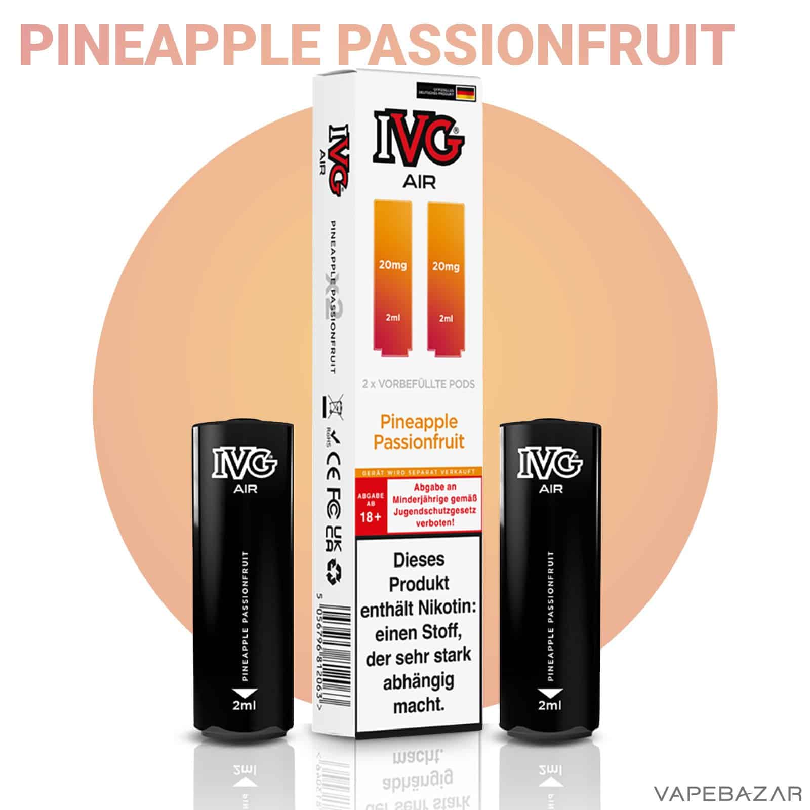 IVG Air Pods Pineapple Passionfruit 2 | Vapebazar Ivg Air Pods Pineapple Passionfruit