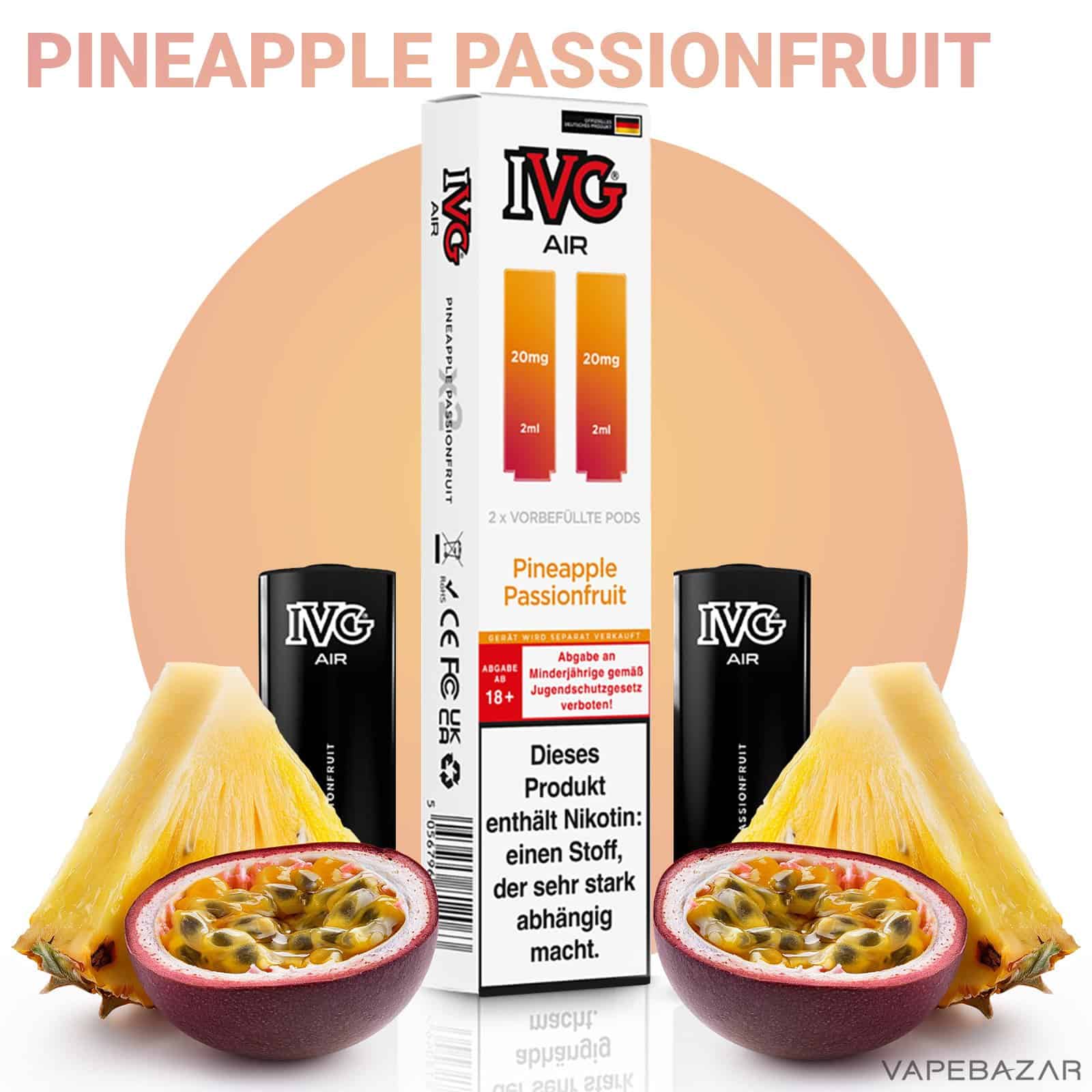 IVG Air Pods Pineapple Passionfruit | Vapebazar Ivg Air Pods Pineapple Passionfruit