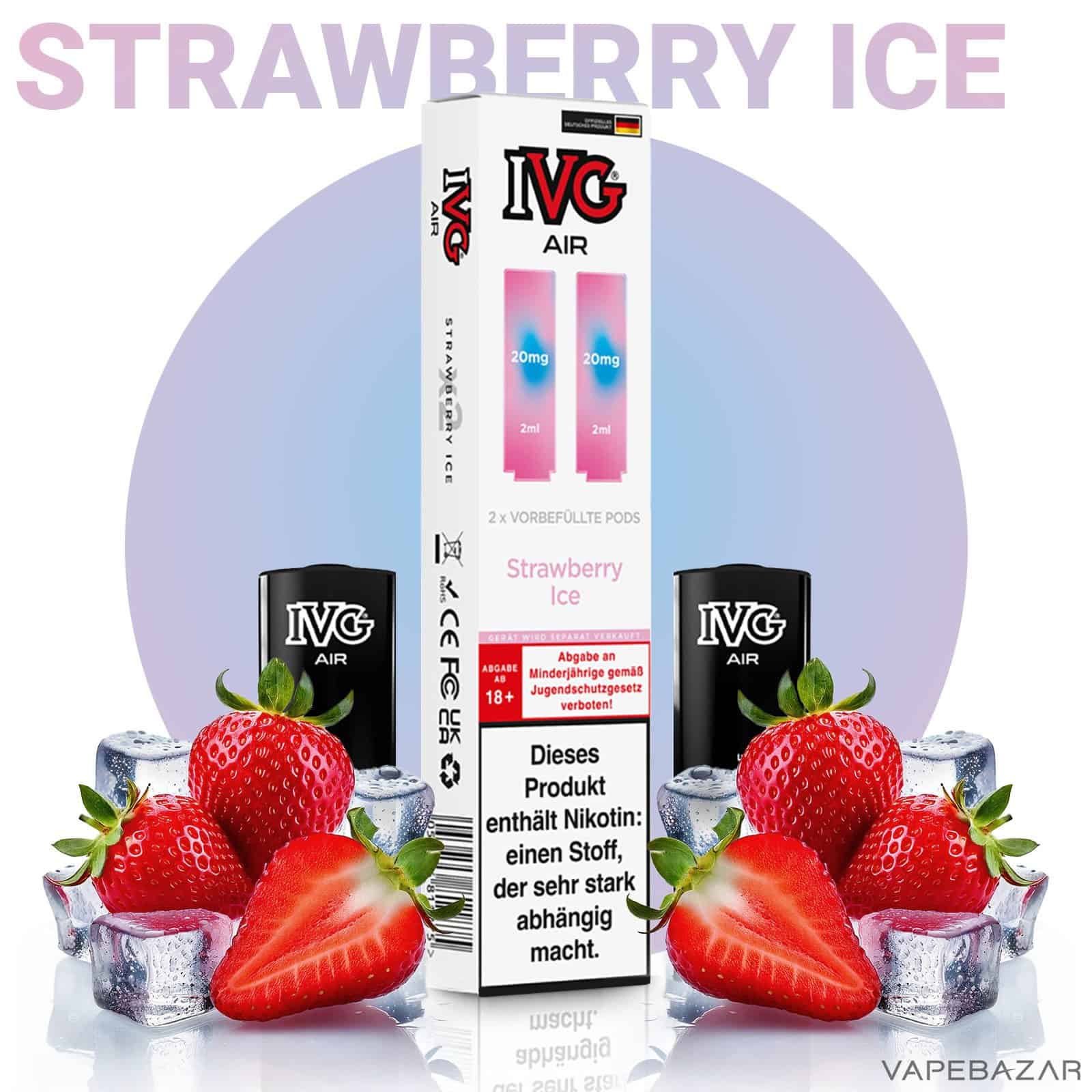 IVG Air Pods Strawberry Ice | Vapebazar Ivg Air Pods Strawberry Ice