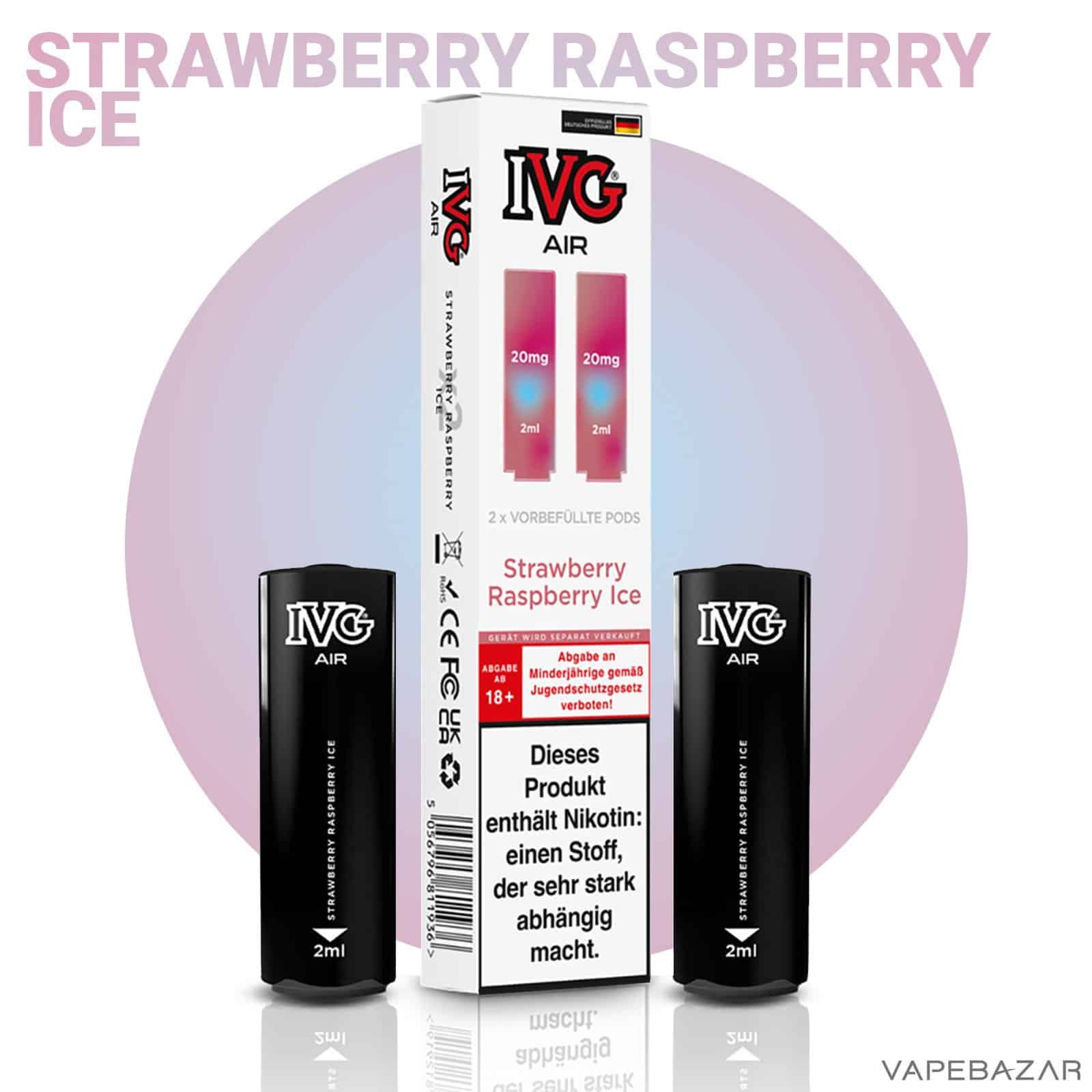 IVG Air Pods Strawberry Raspberry Ice 2 | Vapebazar Ivg Air Pods Strawberry Raspberry Ice
