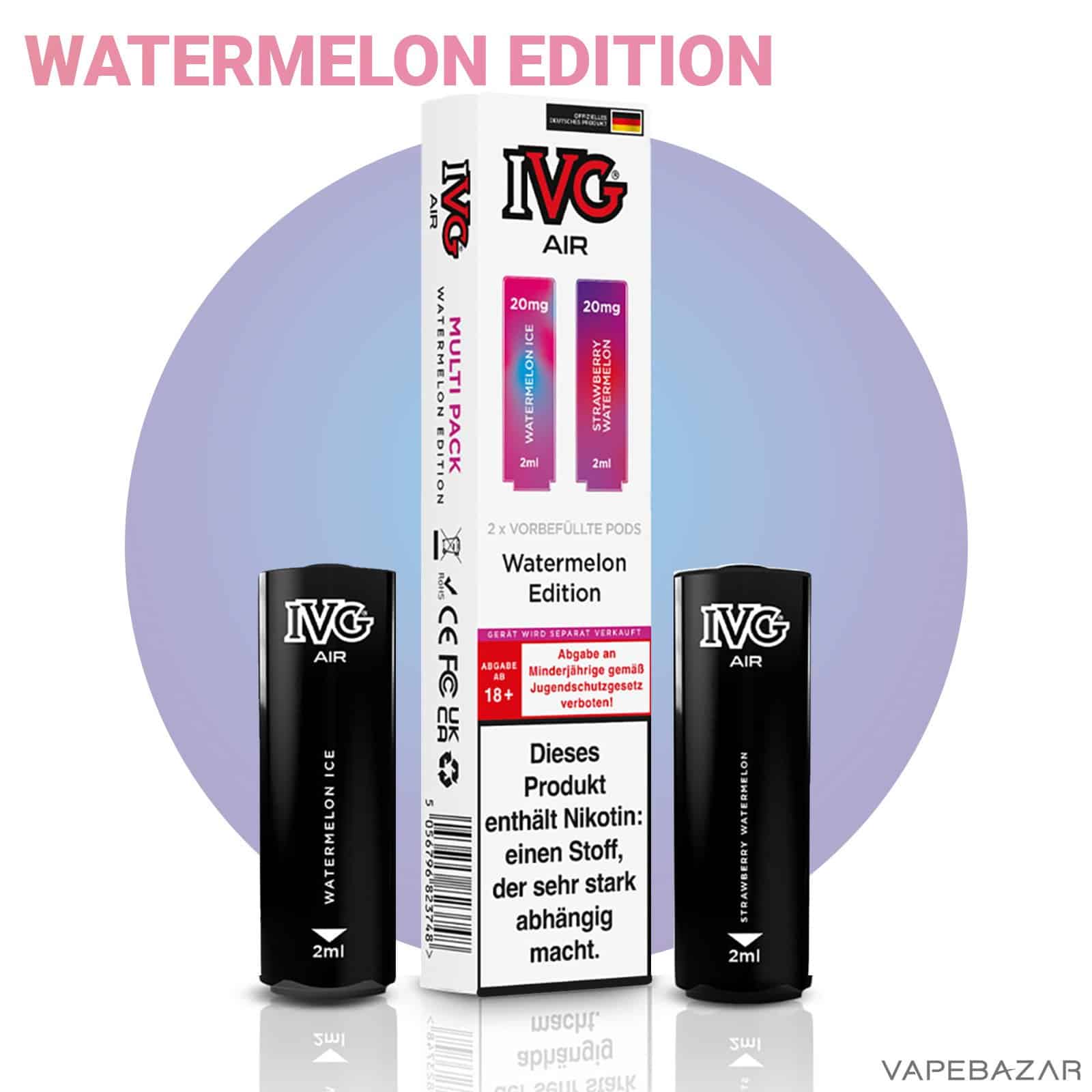 IVG Air Pods Watermelon Edition Multiflavorpack 2 | Vapebazar Ivg Air Pods Watermelon Edition Multiflavorpack