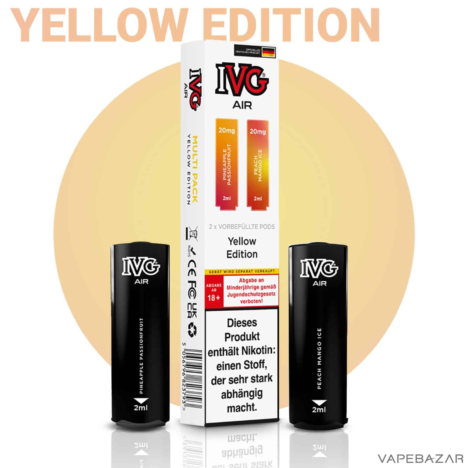 IVG Air Pods Yellow Edition Multiflavorpack 2 | Vapebazar Ivg Air Pods Yellow Edition Multiflavorpack