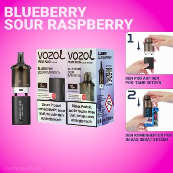 Vozol Vista Plug Starter Kit - Blueberry Sour Raspberry