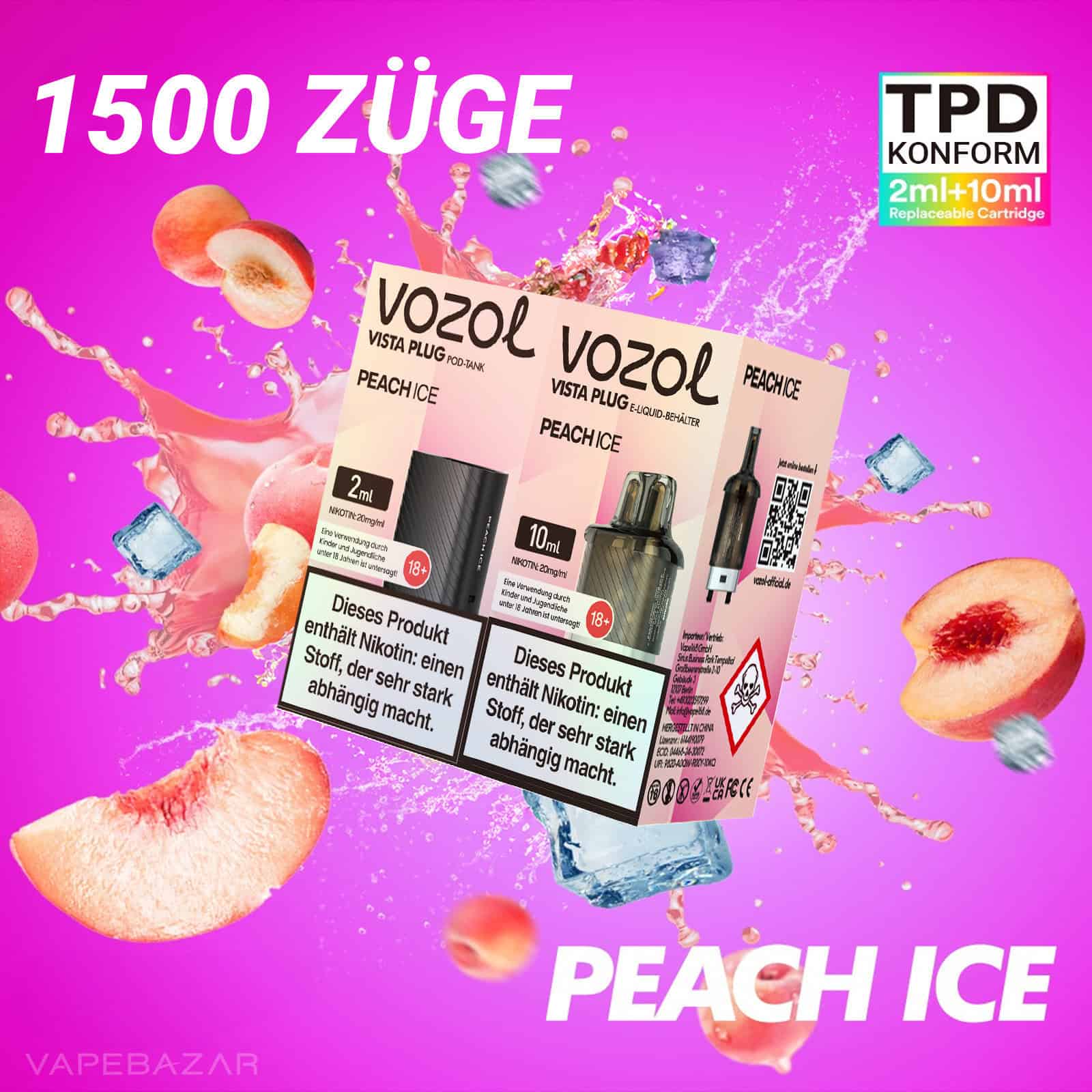 vozol vista peach ice Vozol Vista Plug - Peach Ice