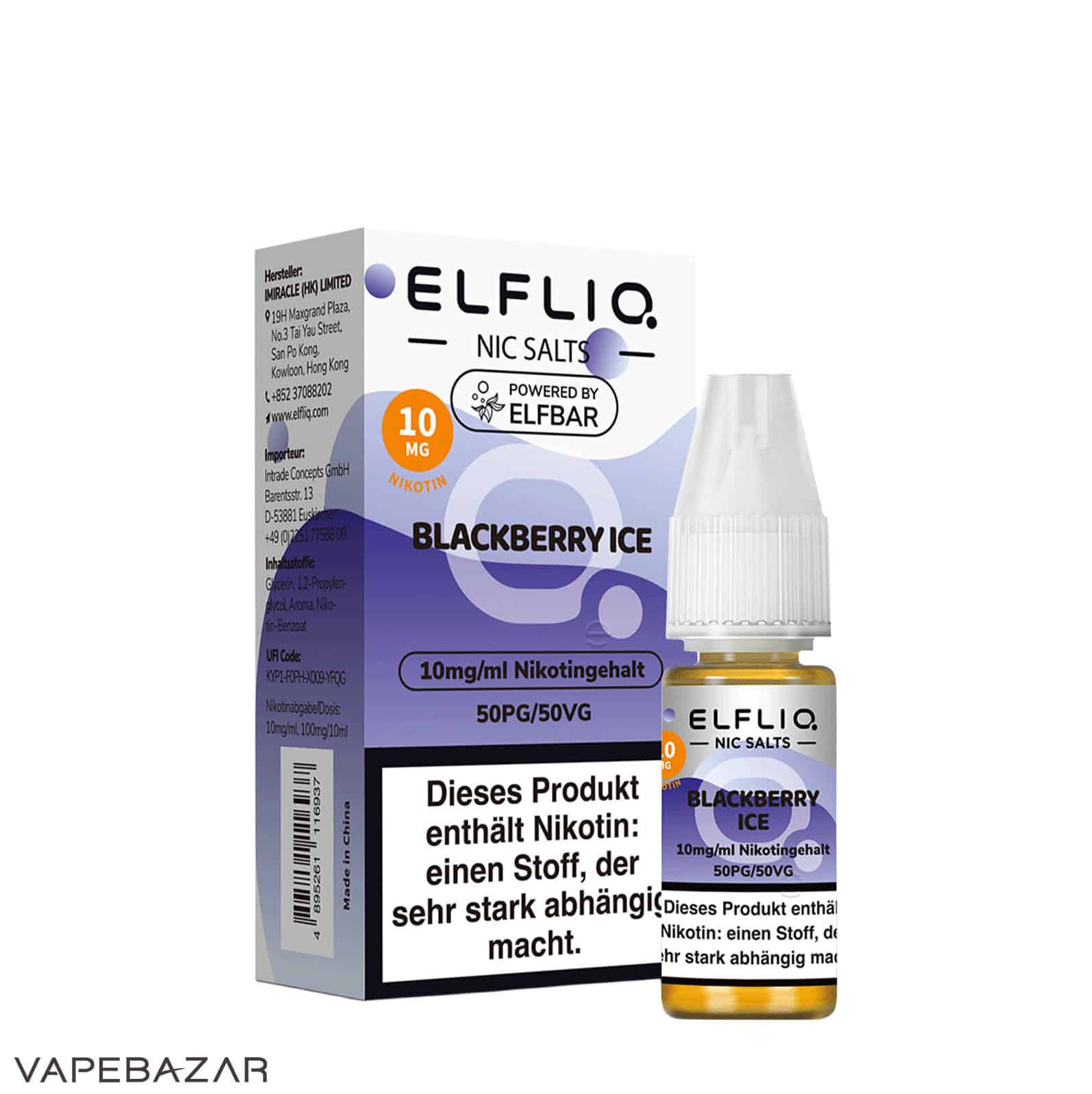 Elfliq Nic Salts Blackberry Ice 10mg 3 | Vapebazar Elfliq Nikotinsalz Liquid – Tropical Fruit 20Mg/Ml Nikotin
