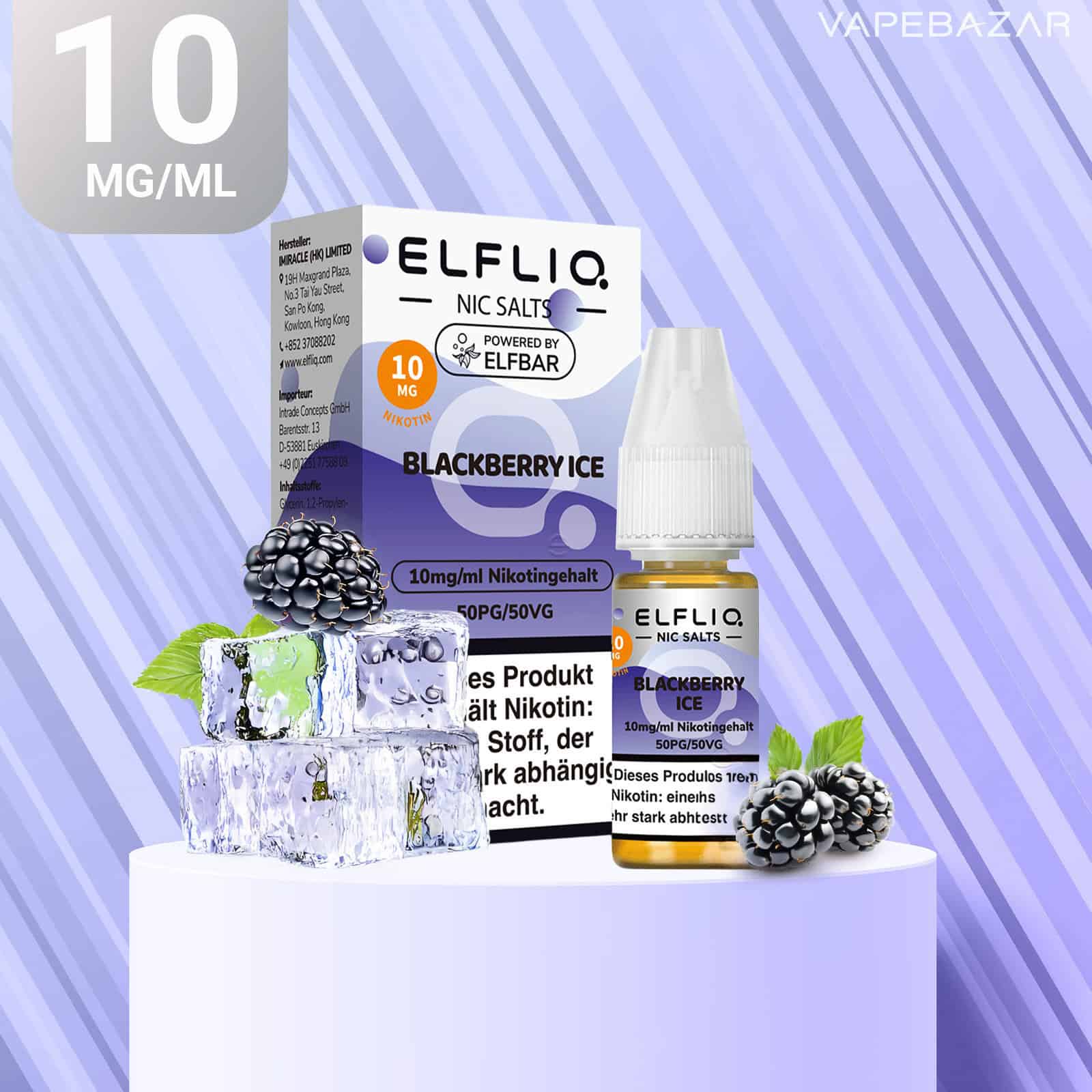Elfliq Nic Salts Blackberry Ice 10mg | Vapebazar Elfliq Nic Salts Blackberry Ice 10Mg