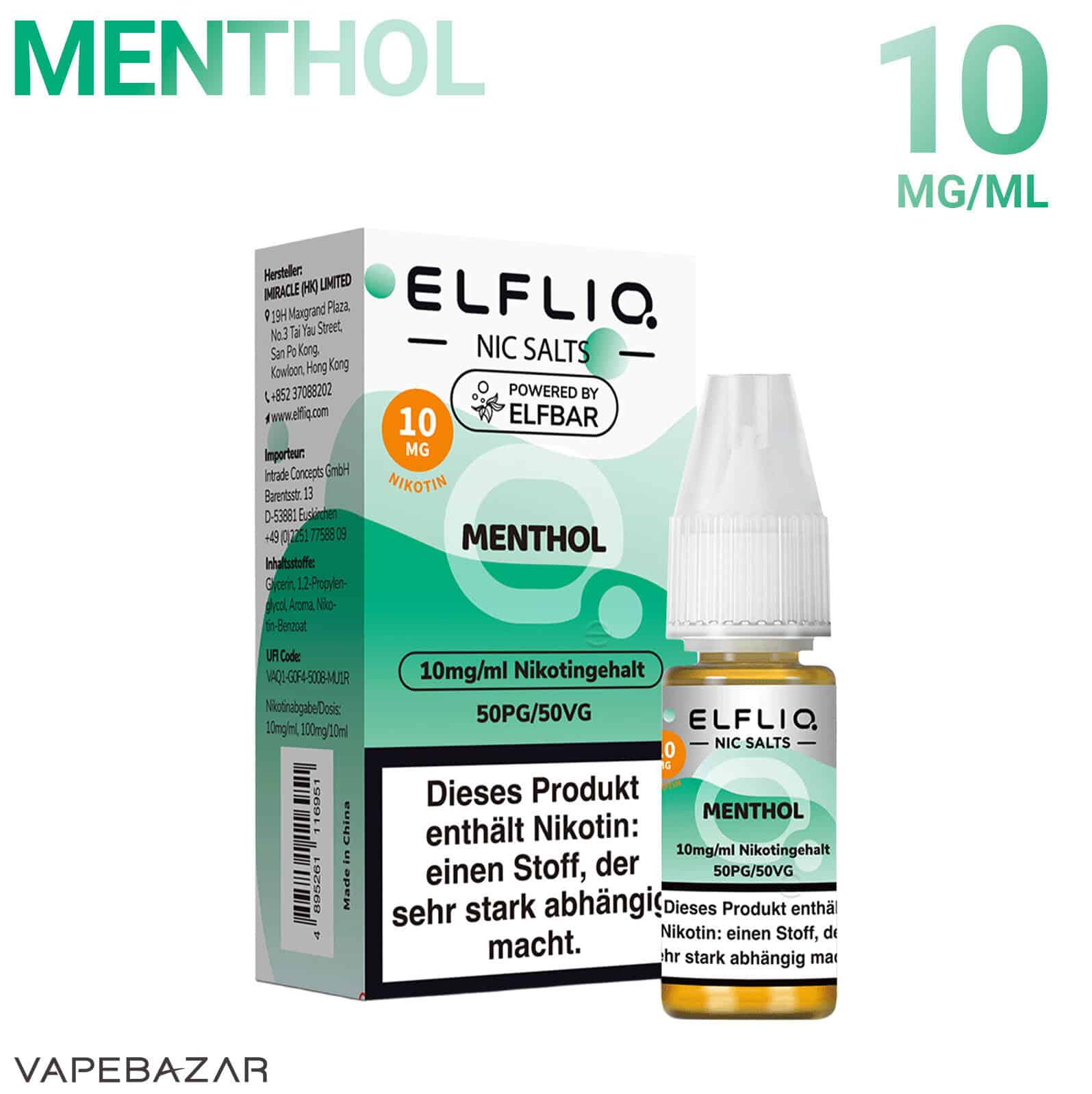 Elfliq Nic Salts Menthol 10mg 2 | Vapebazar Elfliq Nikotinsalz Liquid – Tropical Fruit 20Mg/Ml Nikotin