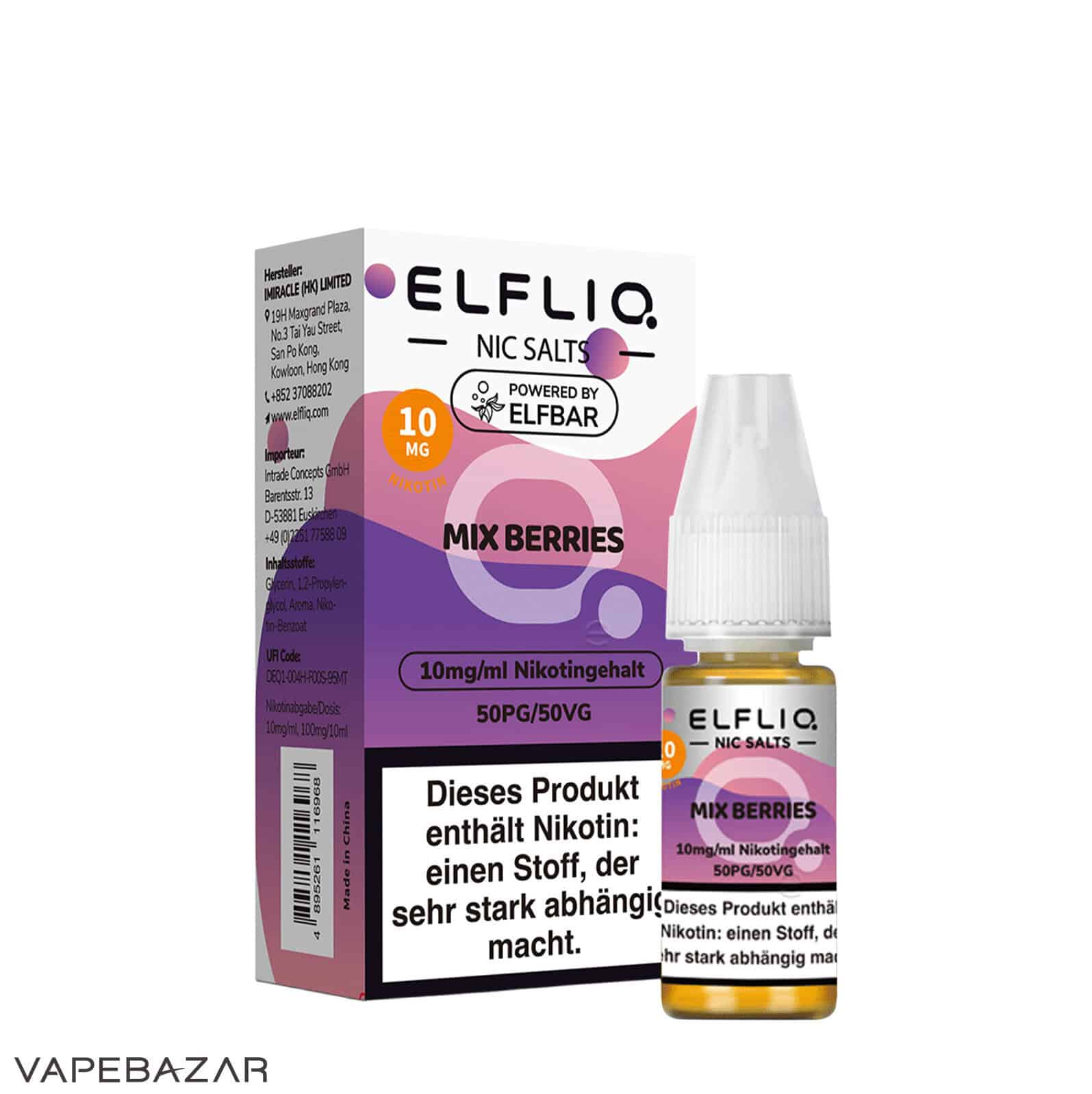Elfliq Nic Salts Mix Berries 10mg 3 | Vapebazar Elfliq Nikotinsalz Liquid – Mix Berries 10Mg/Ml Nikotin