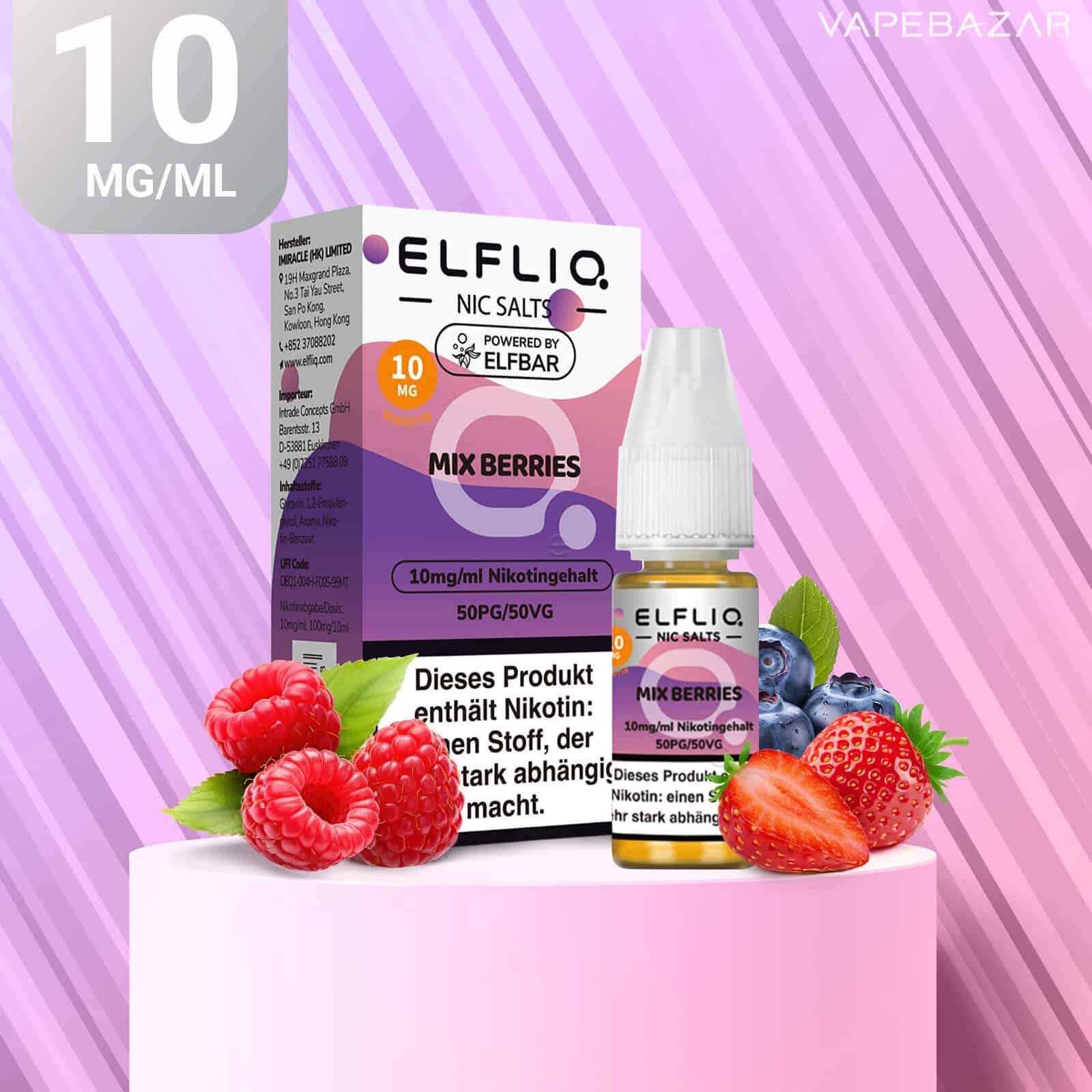 Elfliq Nic Salts Mix Berries 10mg | Vapebazar Elfliq Nic Salts Mix Berries 10Mg
