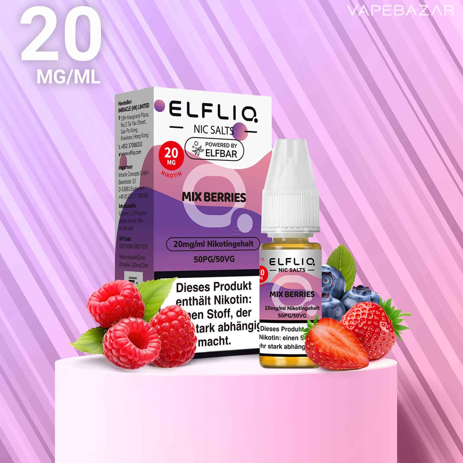 Elfliq Nic Salts Mix Berries 20mg | Vapebazar Elfliq Nic Salts Mix Berries 20Mg