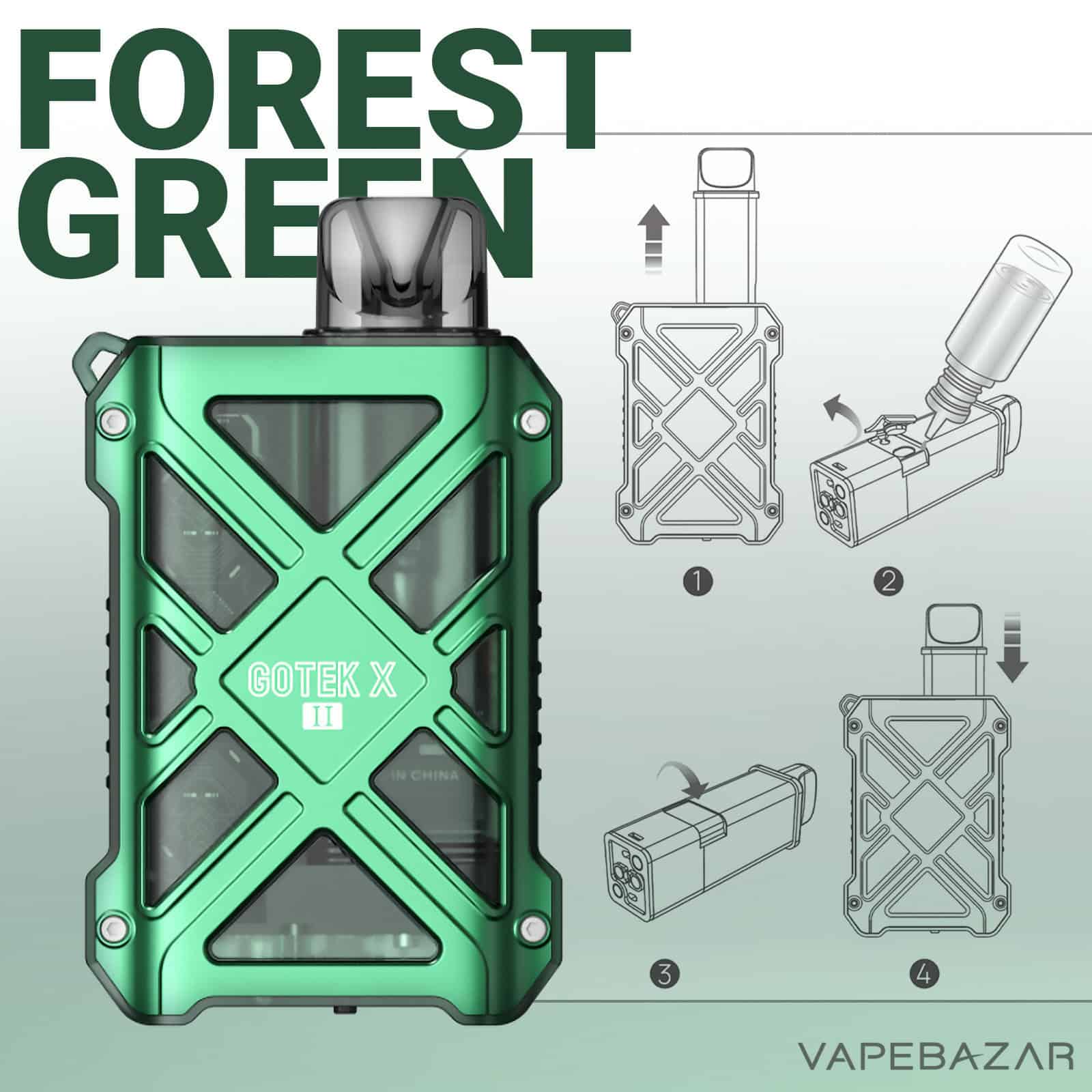 ForestGreen2 | Vapebazar Aspire Gotek X Ii Pod Kit - Cyan