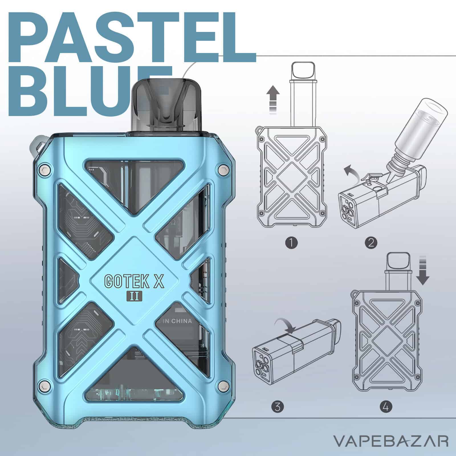 PastelBlue2 | Vapebazar Aspire Gotek X Ii Pod Kit - Cyan