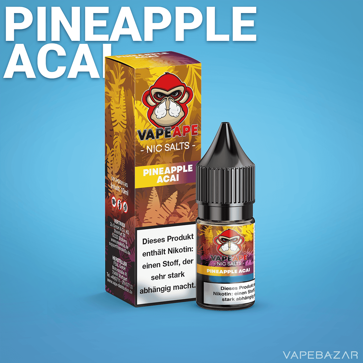 VapeApe NicSalts Pineapple Acai 2neu | Vapebazar Vapeape - Pineapple Acai - Nic Salts