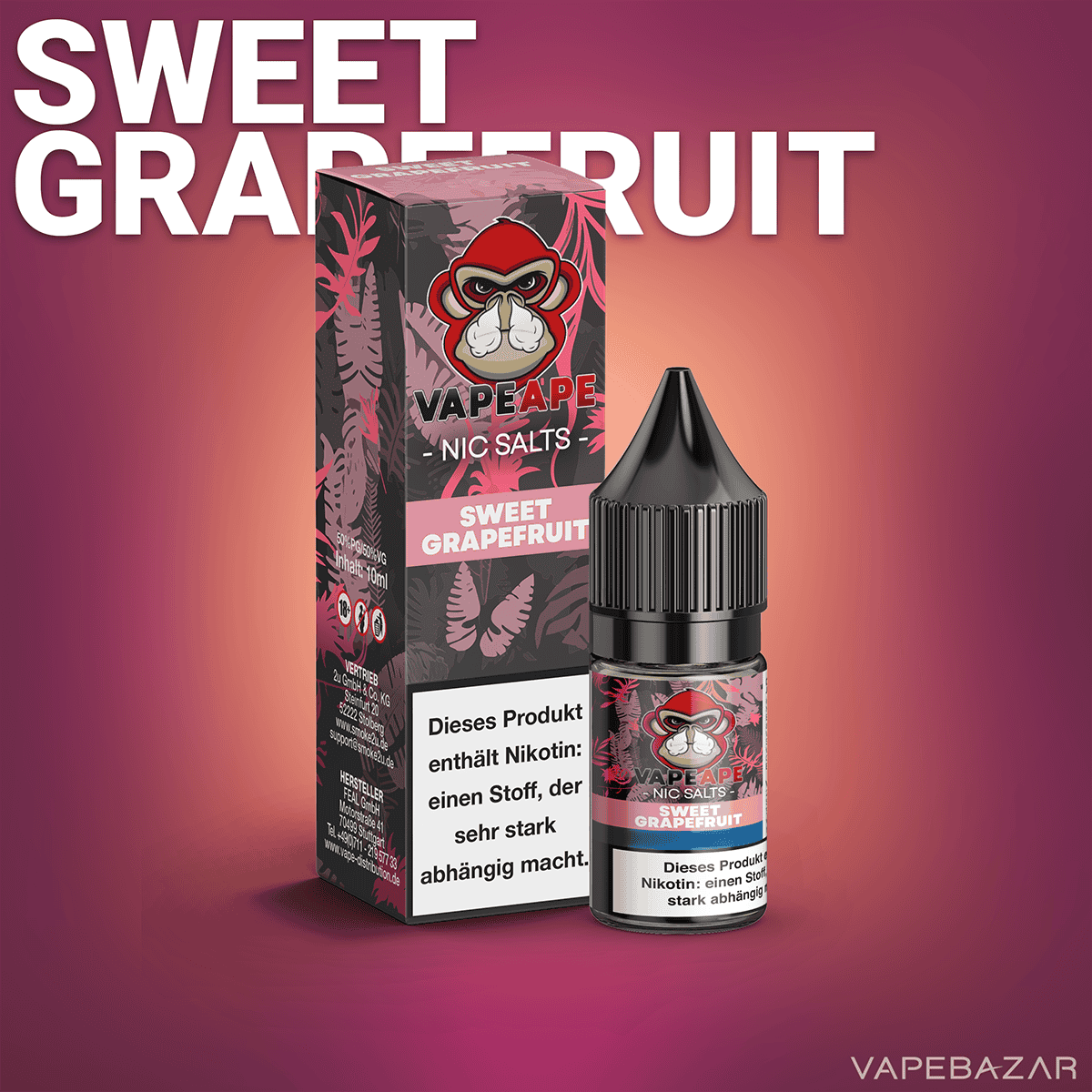 VapeApe NicSalts Sweet Grapefruit 2neu | Vapebazar Vapeape - Sweet Grapefruit - Nic Salts