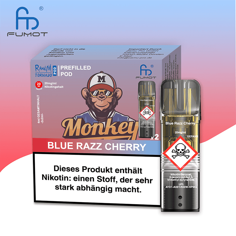Blue Razz Cherry | Vapebazar Randm Tornado Pods - Ice Pop (2Er Pack)