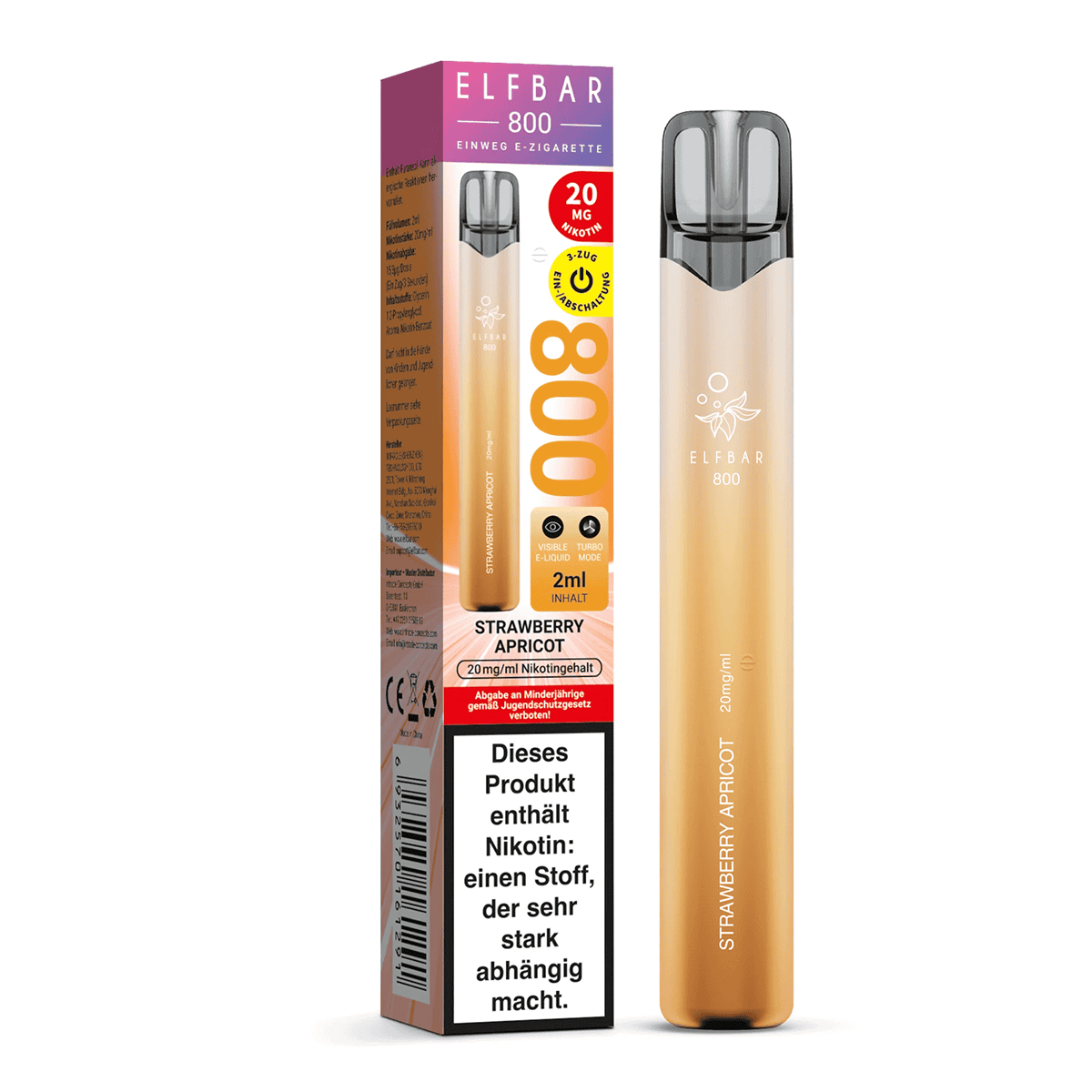 Elfbar 800 Strawberry Apricot 3 | Vapebazar Elf Bar 800 - Blackberry Ice