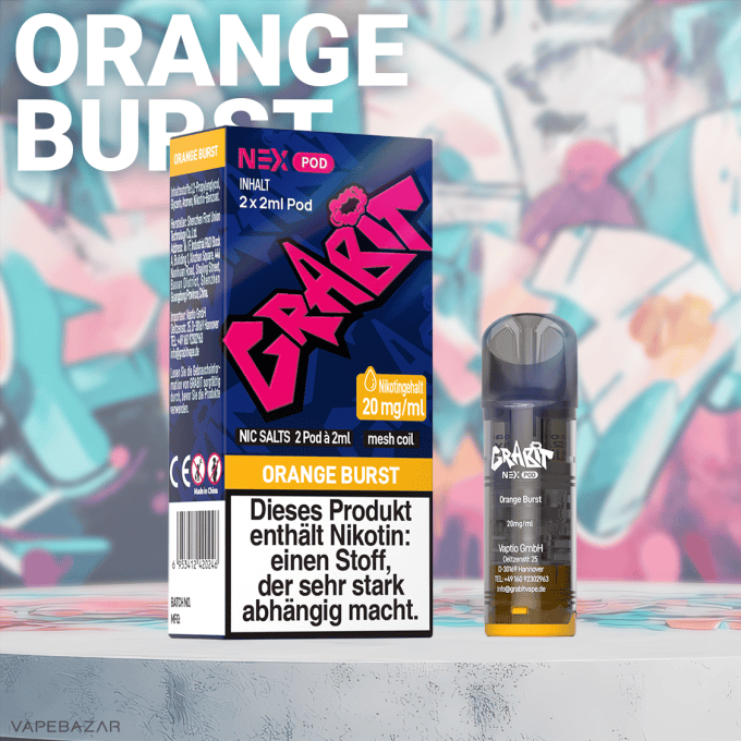Grabit NEX Pods Orange Burst 2er-Pack | Vape Pods bei Vapebazar