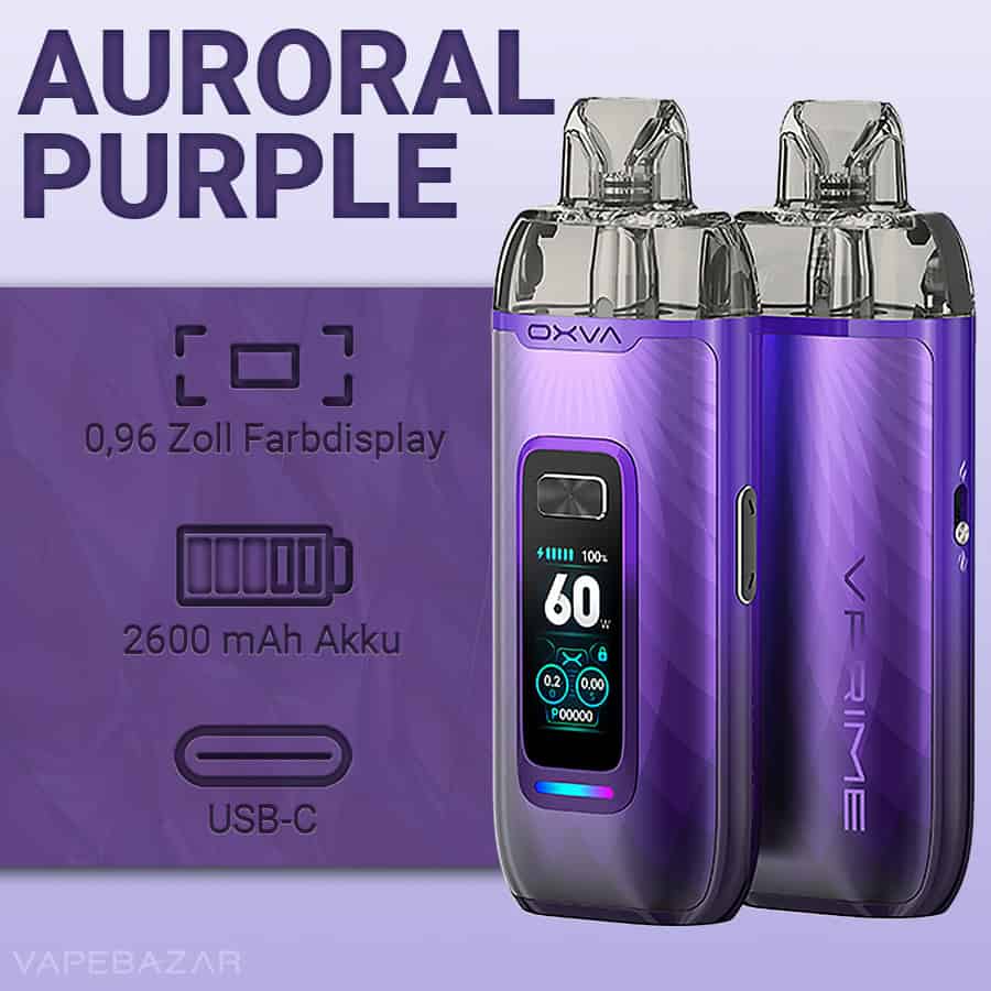 OXVA VPrime Auroral Purple 2 | Vapebazar Oxva Vprime Pod Kit - Auroral Purple