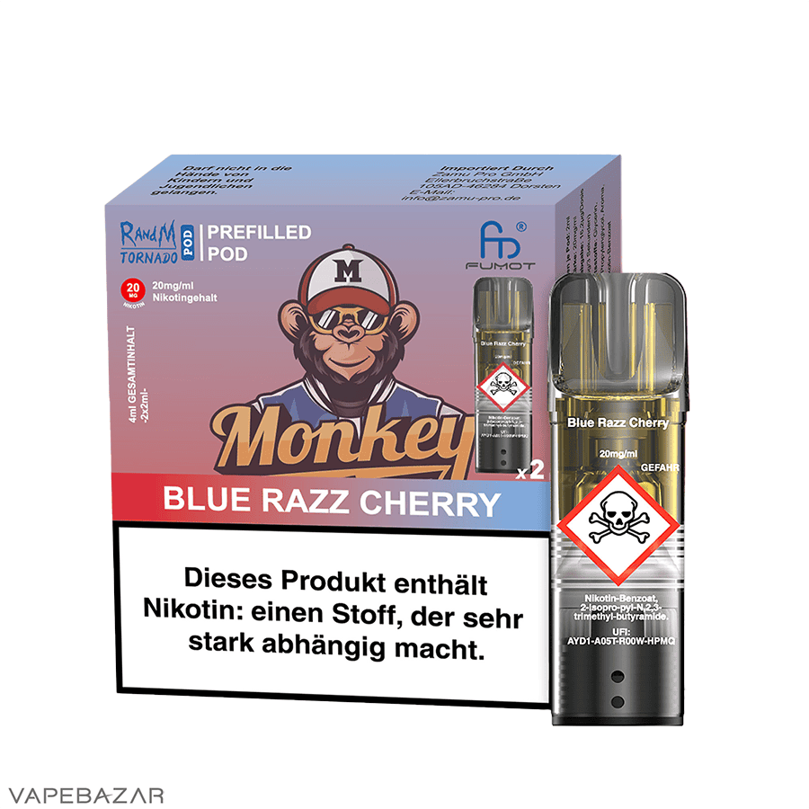 RandM Tornado Pods Blue Razz Cherry 3 | Vapebazar Randm Tornado Pods - Ice Pop (2Er Pack)