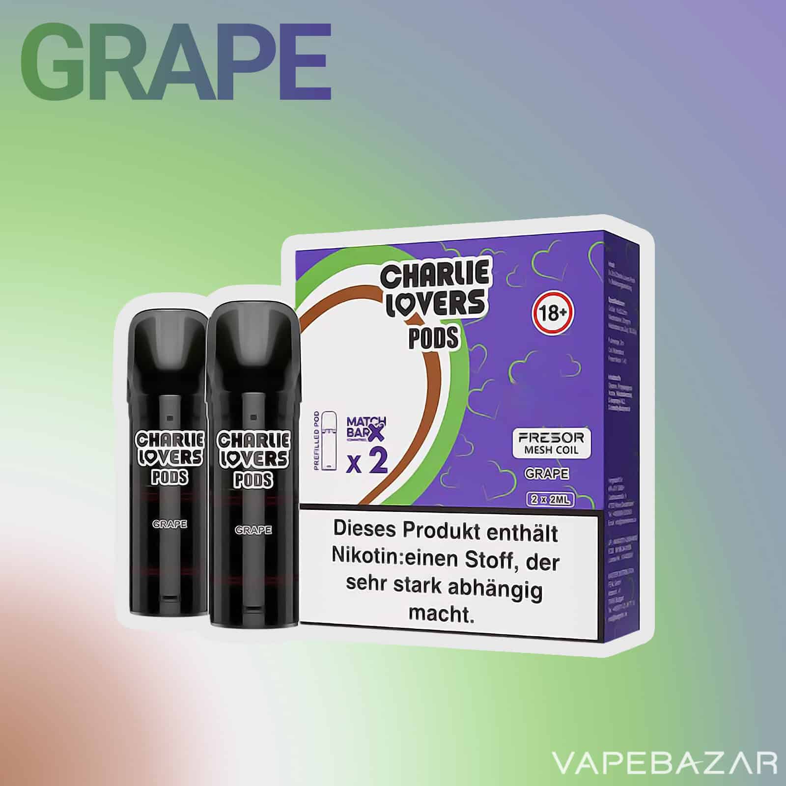 Charlie Lovers Pods Grape 2 | Vapebazar Charlie Lovers Pods - Mixed Berries (2Er Pack)