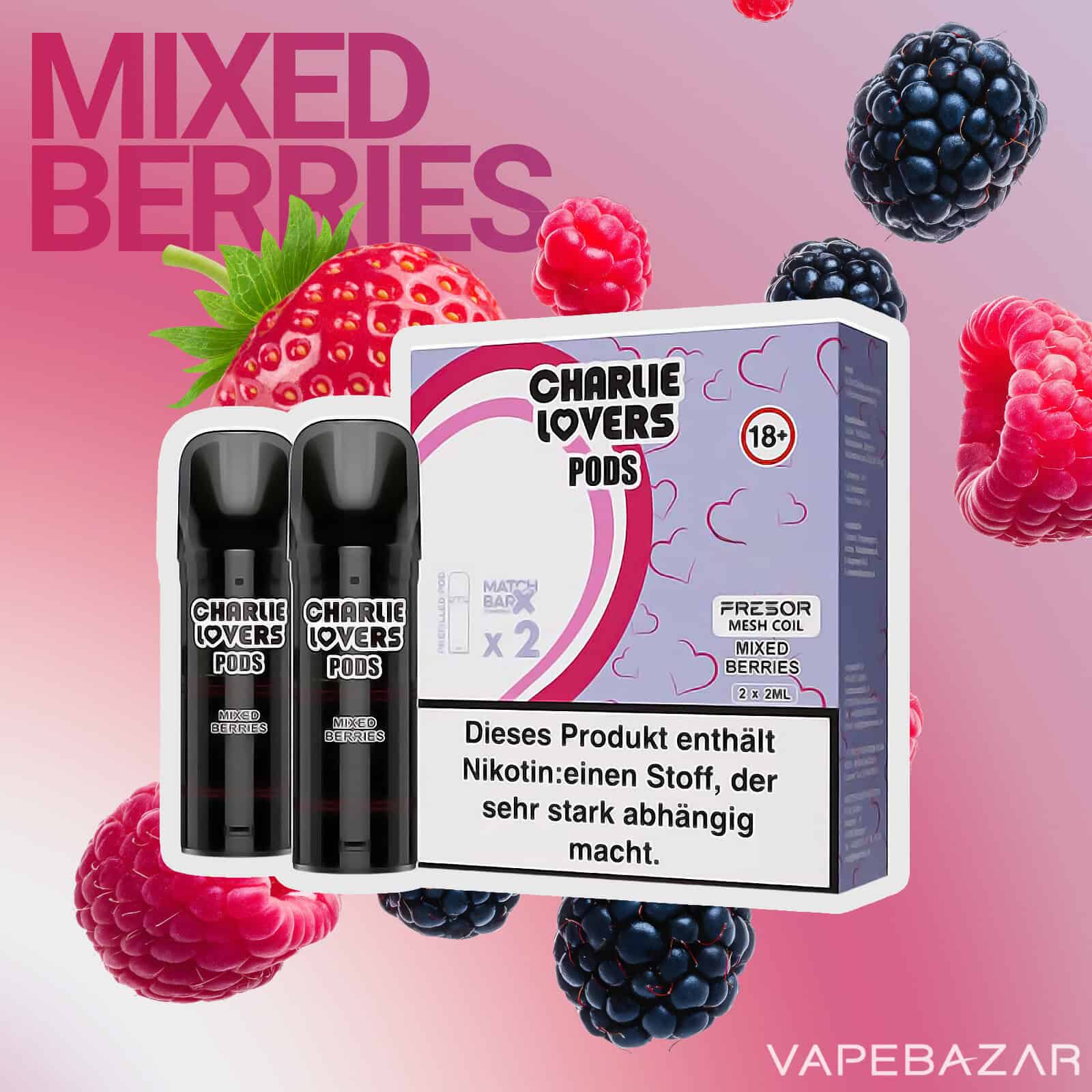 Charlie Lovers Pods Mixed Berries | Vapebazar Charlie Lovers Pods Mixed Berries