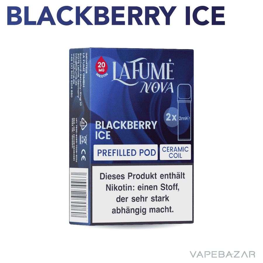 Lafume Nova pods blackberry ice 02 | Vapebazar Lafume Nova Pods - Blackberry Ice (2Er Pack)