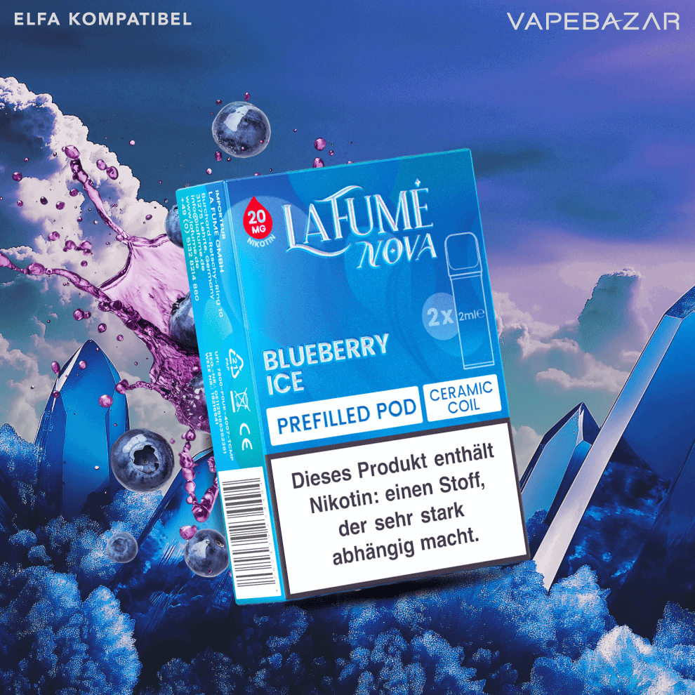 Lafume Nova pods blueberry ice | Vapebazar Lafume Nova Pods - Blueberry Ice (2Er Pack)