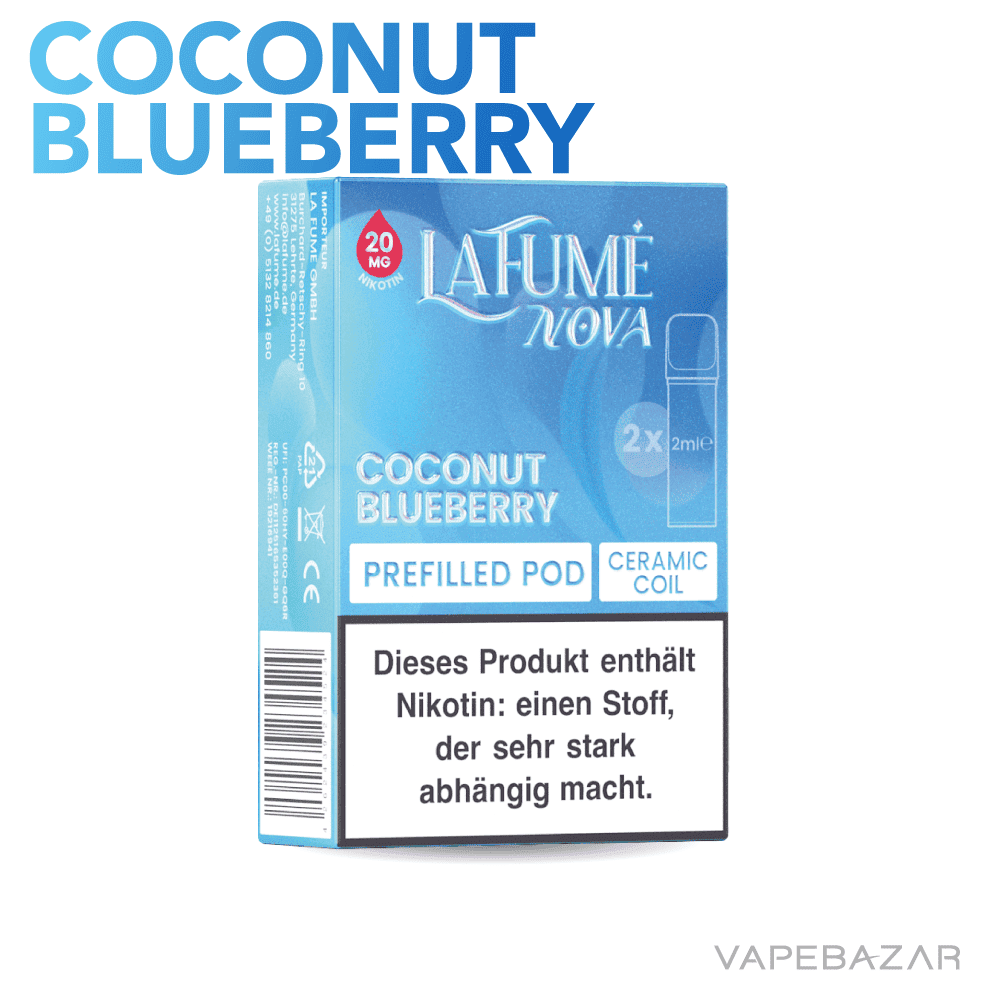 Lafume Nova pods coconut blueberry 02 | Vapebazar Lafume Nova Pods - Coconut Blueberry (2Er Pack)