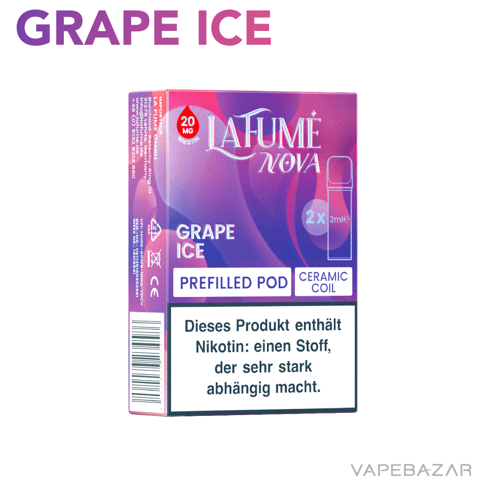 Lafume Nova pods grape 02 | Vapebazar Lafume Nova Pods - Grape Ice (2Er Pack)