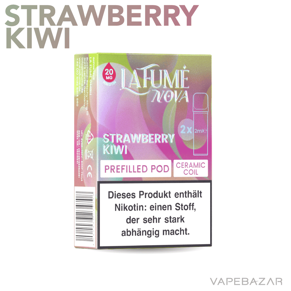 Lafume Nova pods strawberry kiwi 02 | Vapebazar Lafume Nova Pods - Strawberry Kiwi (2Er Pack)