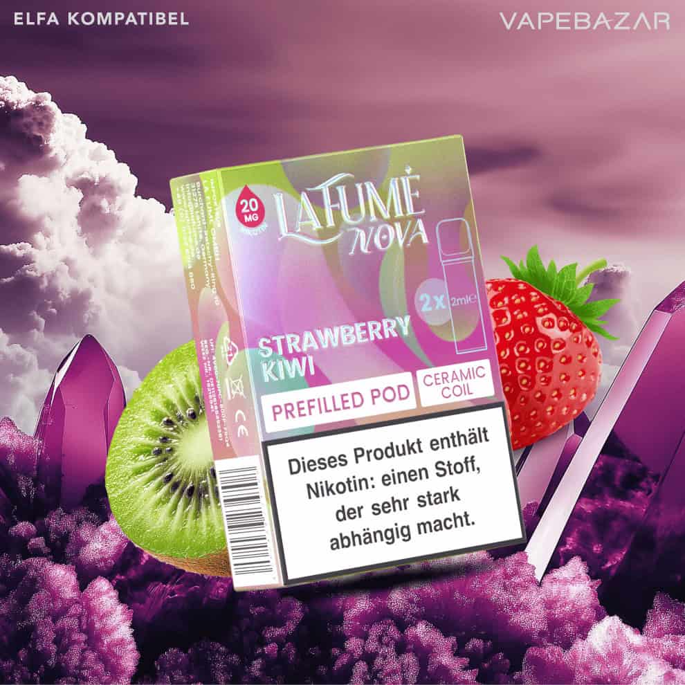 Lafume Nova pods strawberry kiwi | Vapebazar Lafume Nova Pods - Strawberry Kiwi (2Er Pack) Prefilled Pods Elfa Kompatibel