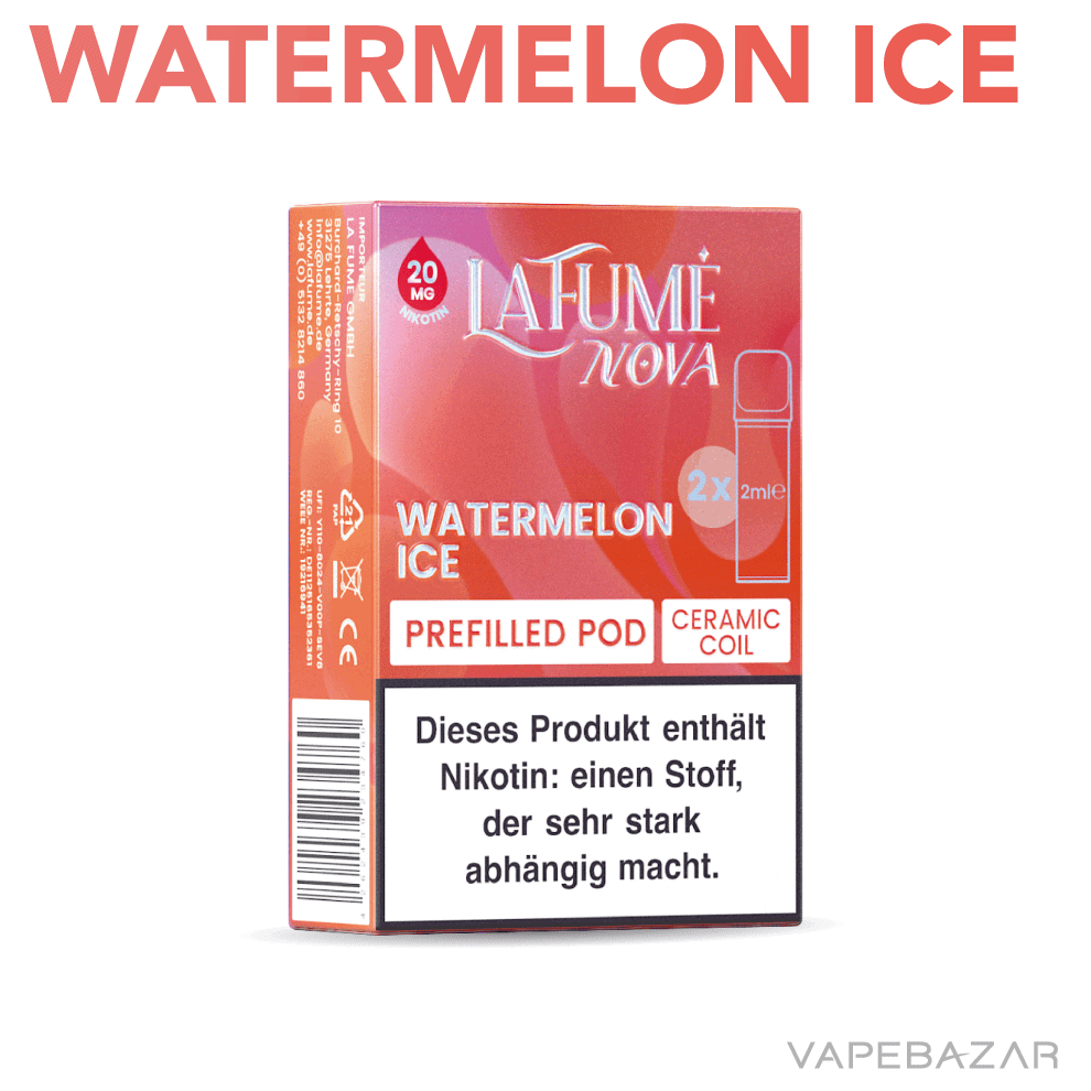 Lafume nova pods watermelon ice 02 | Vapebazar Lafume Nova Pods - Watermelon Ice (2Er Pack)