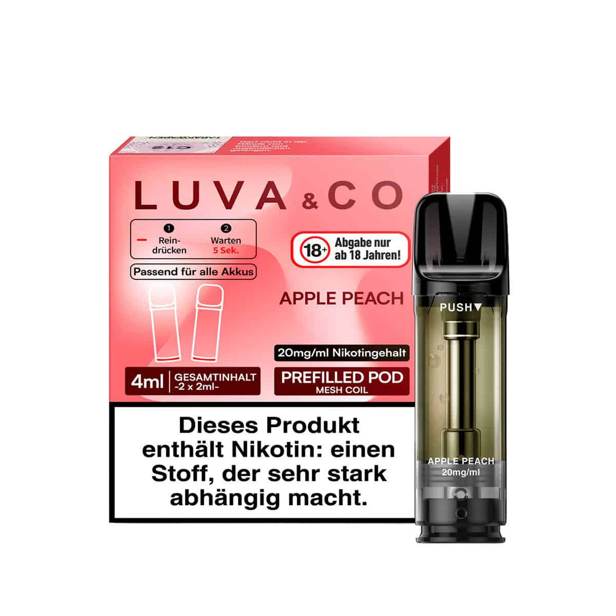 Luva Co Apple Peach 3 | Vapebazar Luva &Amp; Co Pods - Apple Peach (2Er Pack)
