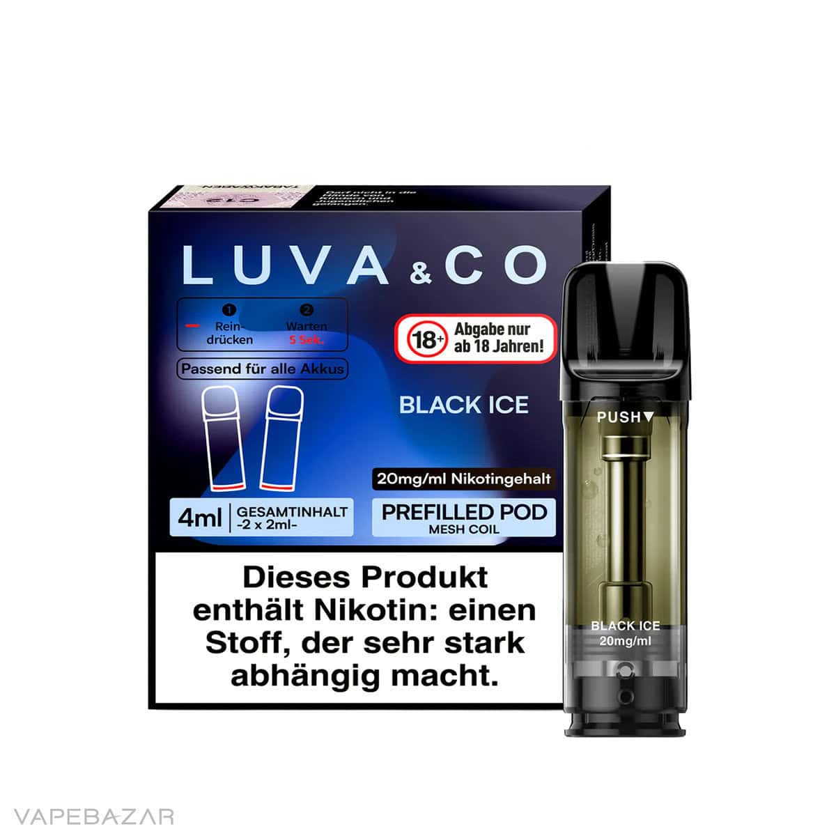 Luva Co Black ice 3 | Vapebazar Luva &Amp; Co Pods - Black Ice (2Er Pack) – Bild 3
