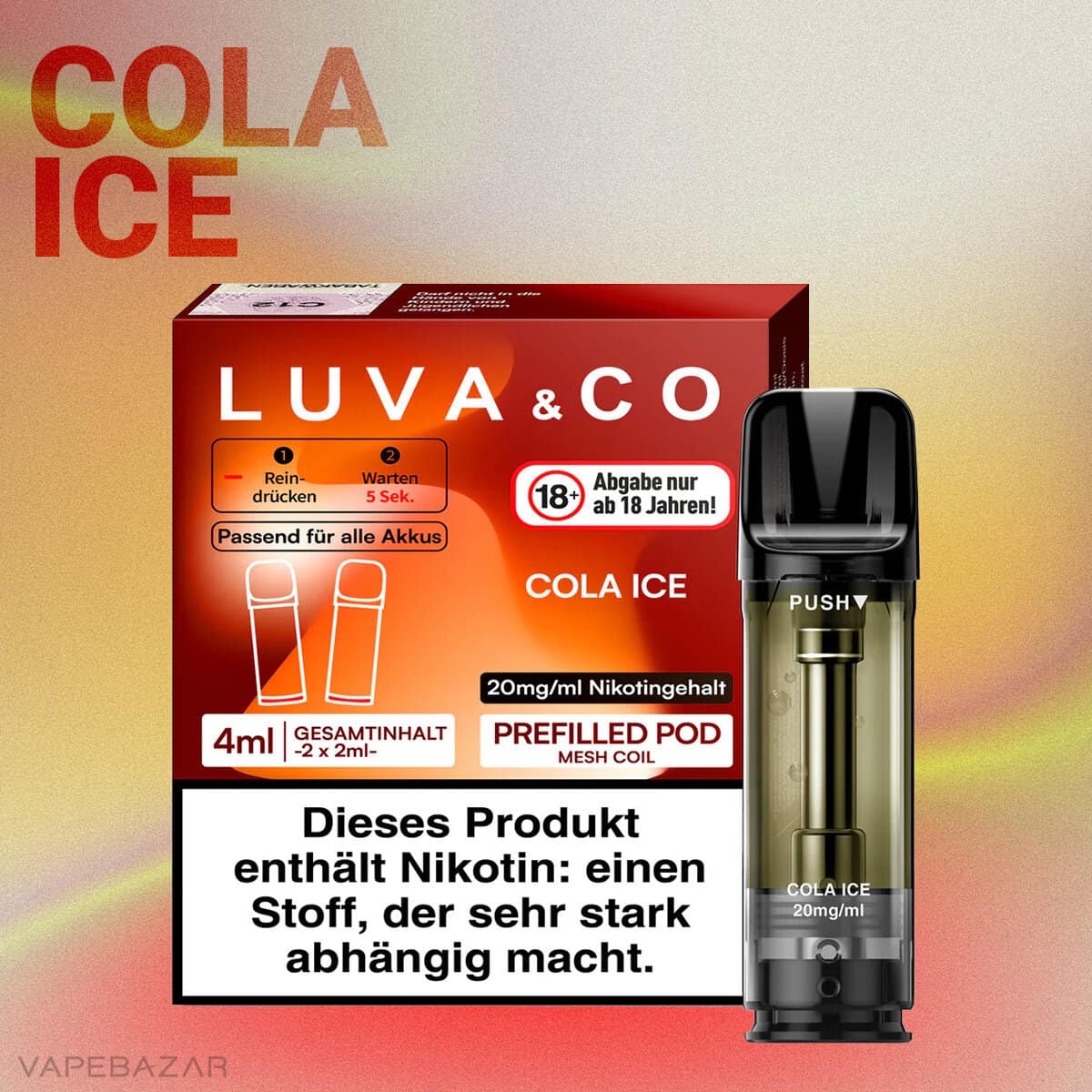 Luva Co Cola Ice 2VAPEBAZAR | Vapebazar Luva &Amp; Co Pods - Cola Ice (2Er Pack)