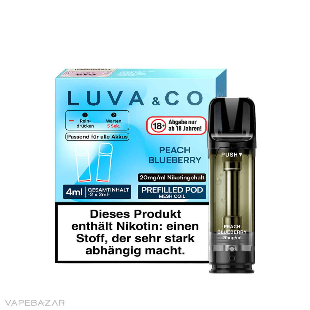 Luva Co Peach Blueberry 3 | Vapebazar Luva &Amp; Co Pods - Peach Blueberry (2Er Pack)