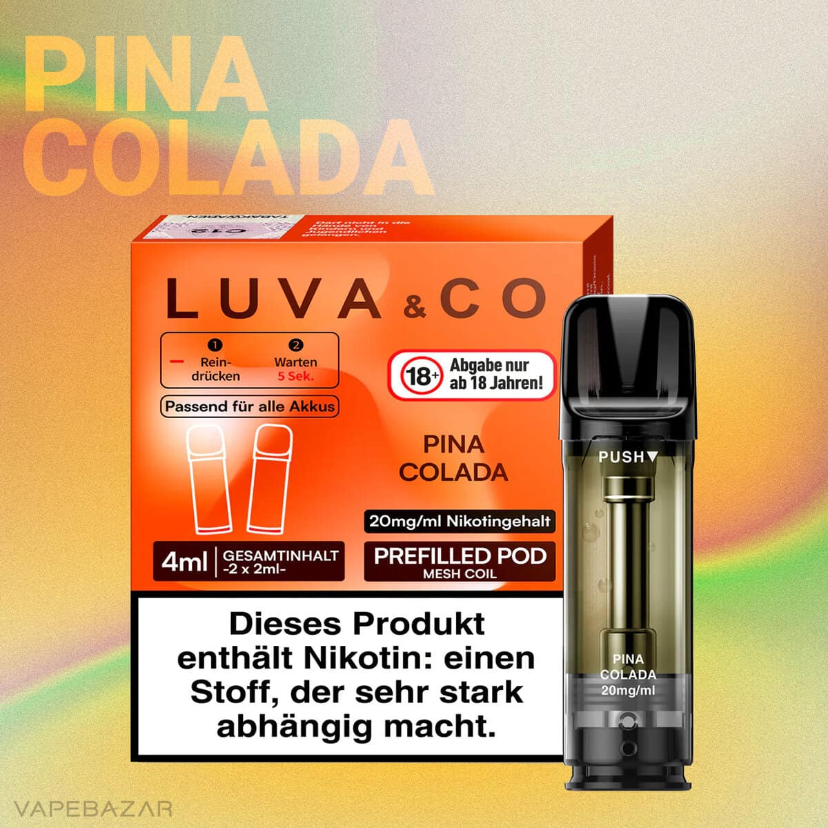 Luva Co Pina Colada 2VAPEBAZAR | Vapebazar Luva &Amp; Co Pods - Pina Colada (2Er Pack)