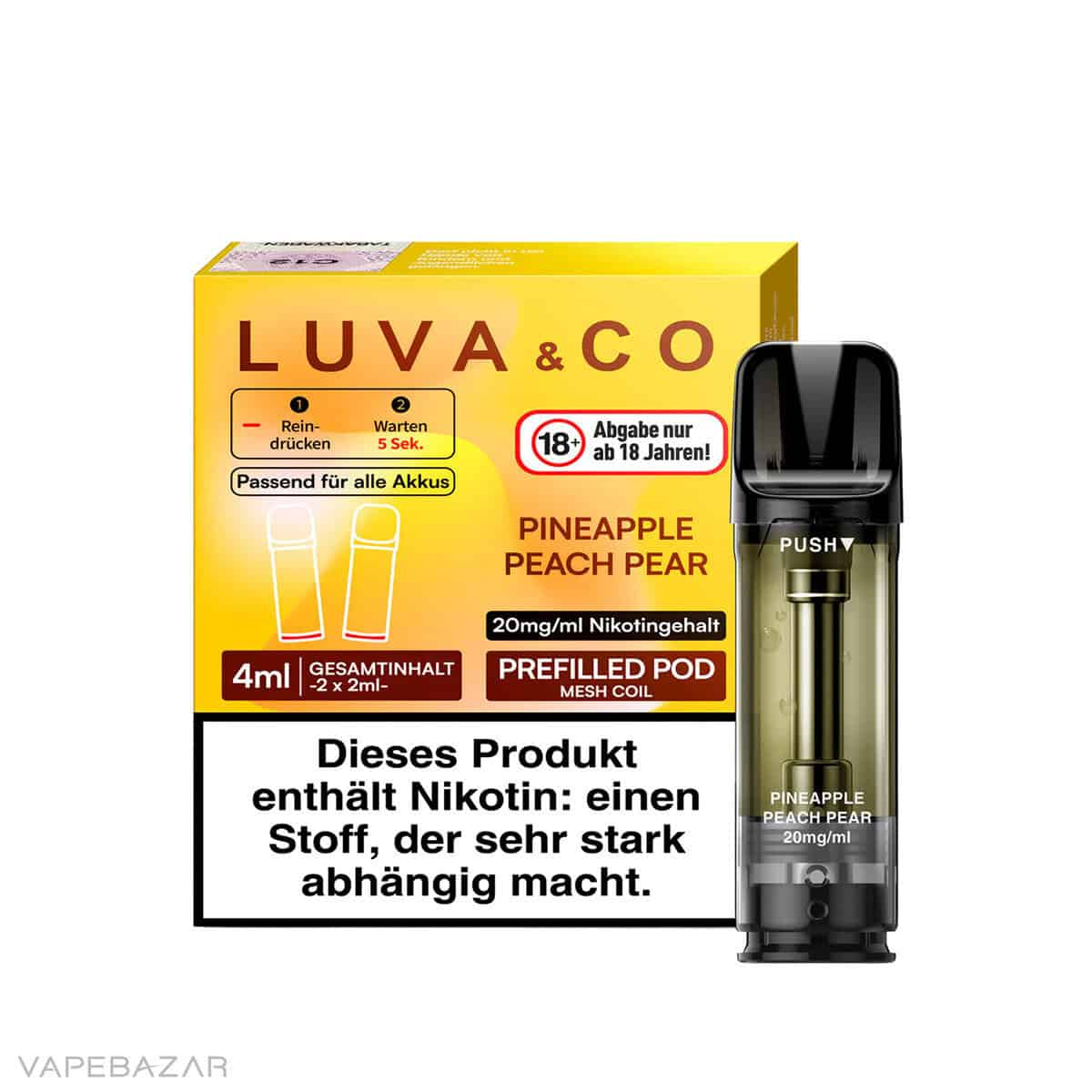 Luva Co Pineapple Peach Pear 3 | Vapebazar Luva &Amp; Co Pods - Pineapple Peach Pear (2Er Pack)