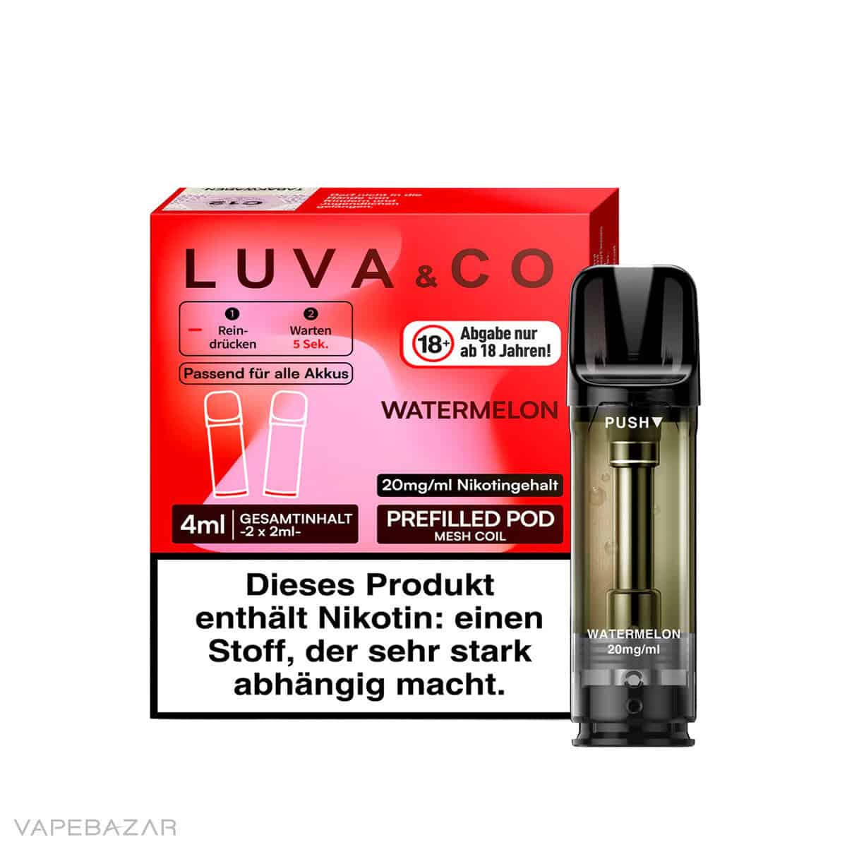 Luva Co Watermelon 3 | Vapebazar Luva &Amp; Co Pods - Watermelon (2Er Pack)