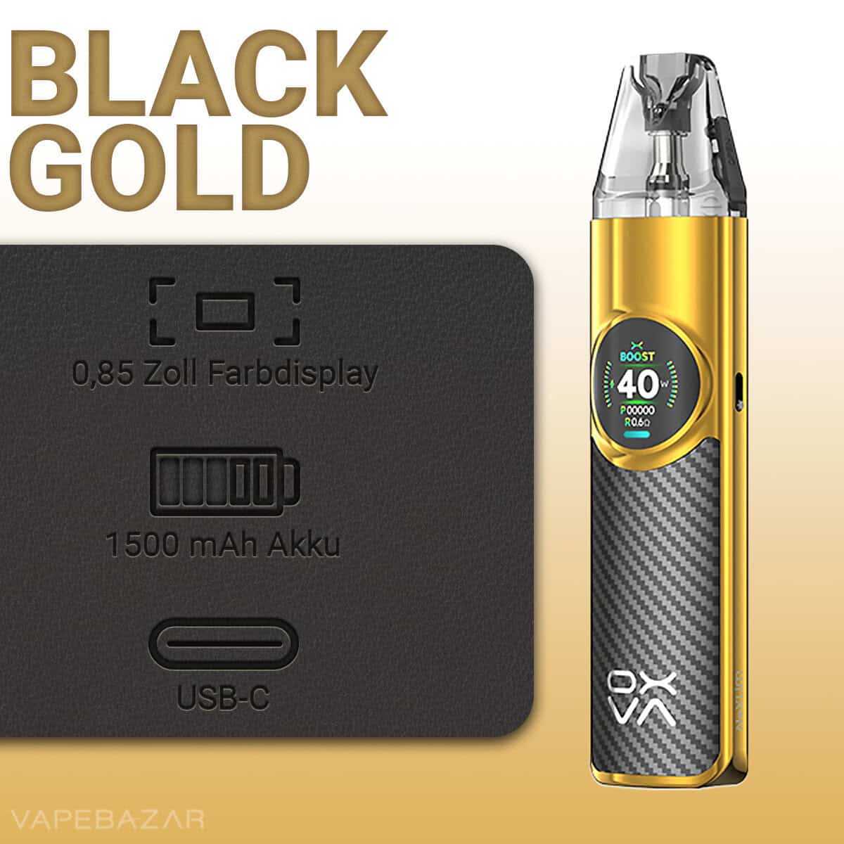 Oxva Nexlim Pod Kit Black Gold 2 | Vapebazar Oxva Nexlim Pod Kit - Dark Brown