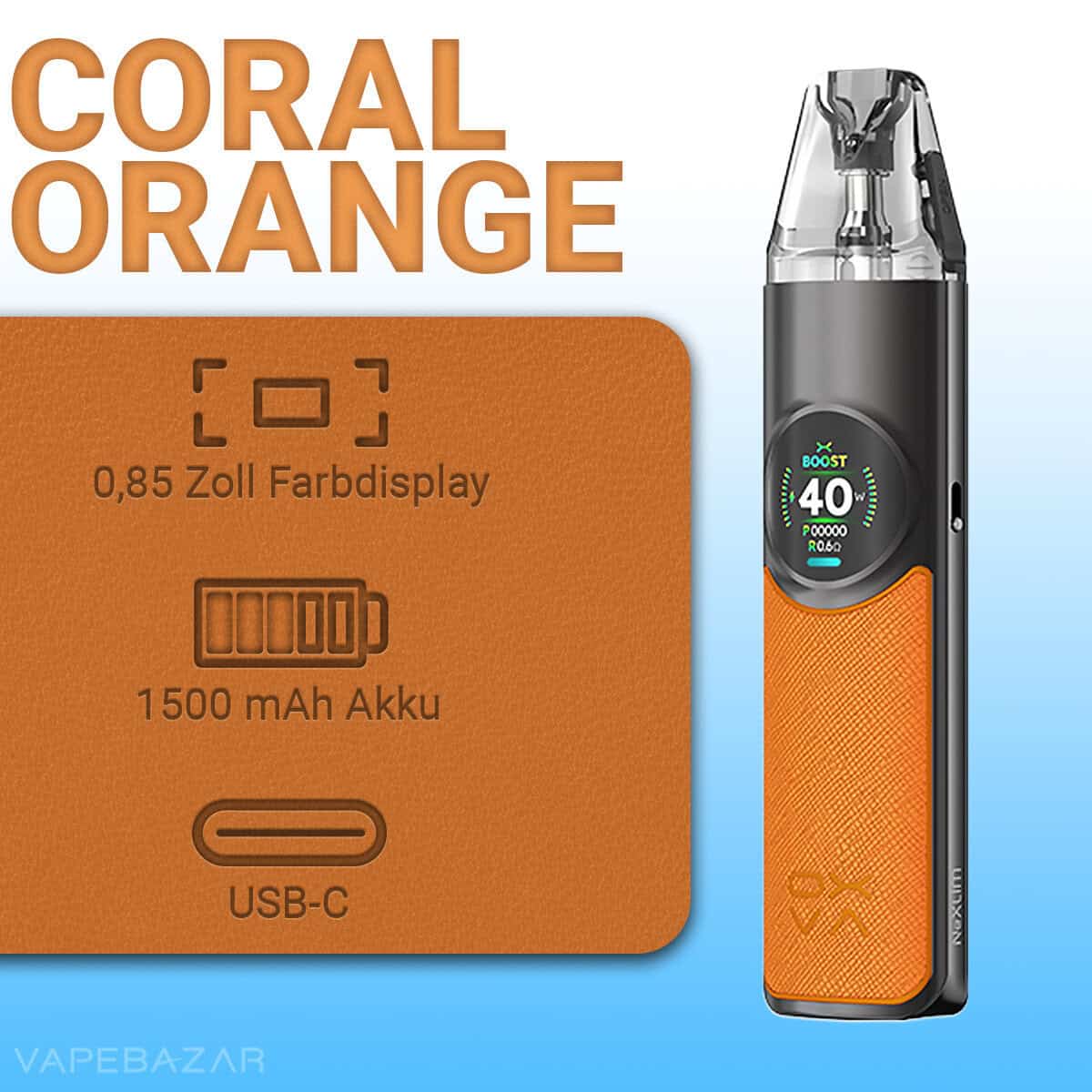 Oxva Nexlim Pod Kit Coral Orange 2 | Vapebazar Oxva Nexlim Pod Kit - Dark Brown