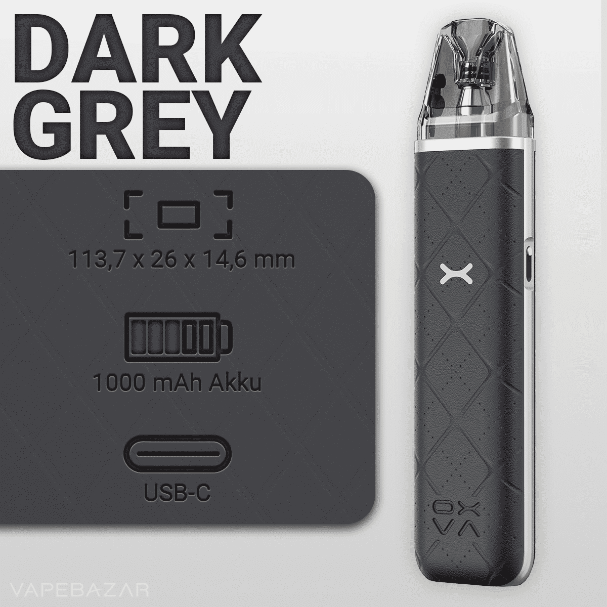 Oxva Xlim Go Dark Grey 2 | Vapebazar Oxva Xlim Go - Pod Kit - Dark Grey