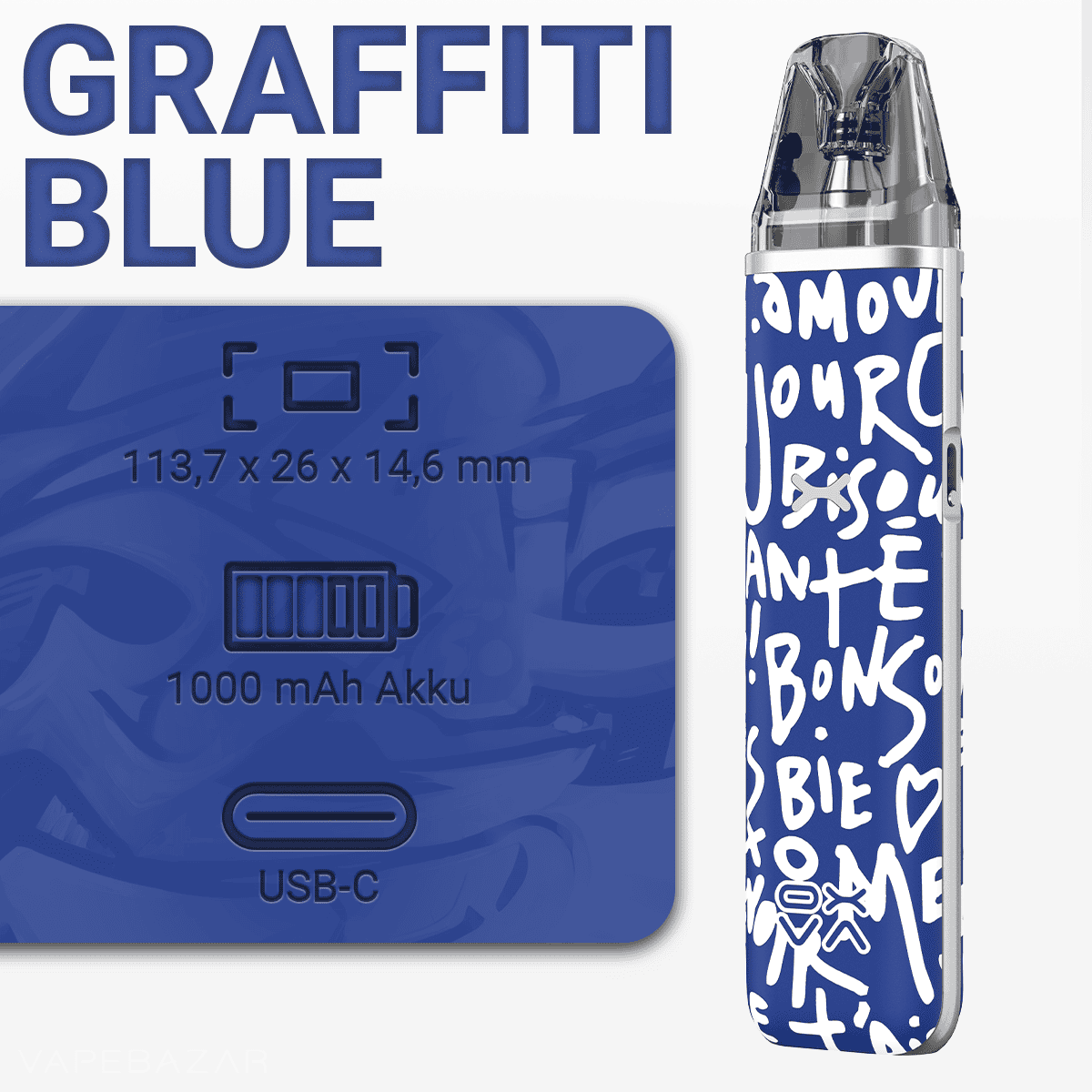 Oxva Xlim Go Graffiti Blue 2 | Vapebazar Oxva Xlim Go - Pod Kit - Graffiti Blue