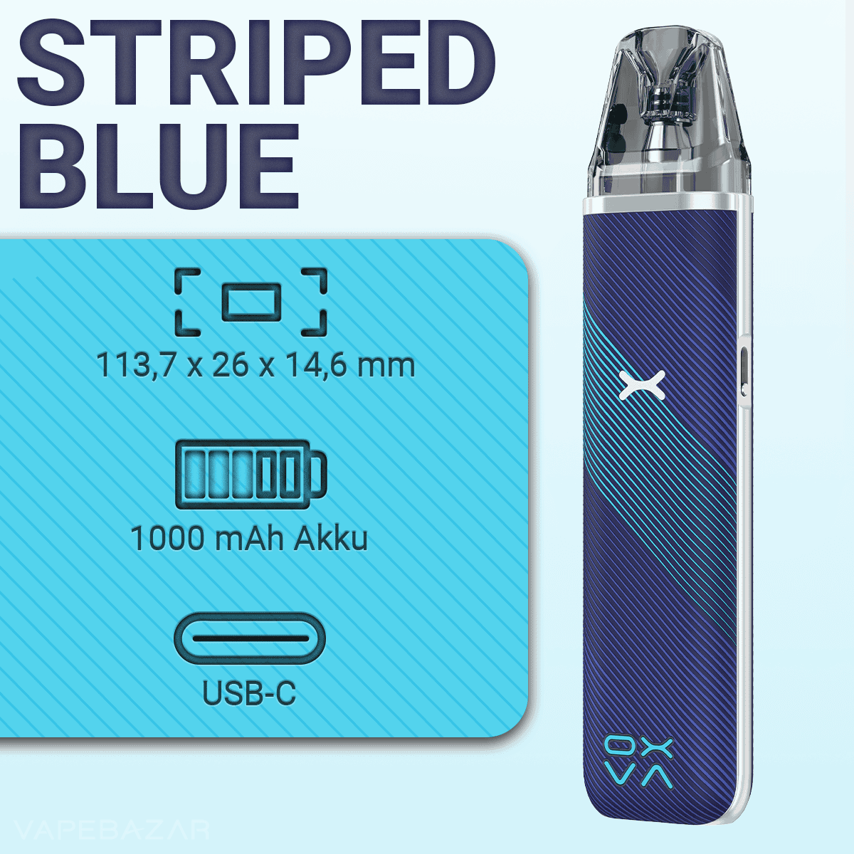 Oxva Xlim Go Striped Blue 2 | Vapebazar Oxva Xlim Go - Pod Kit - Striped Blue